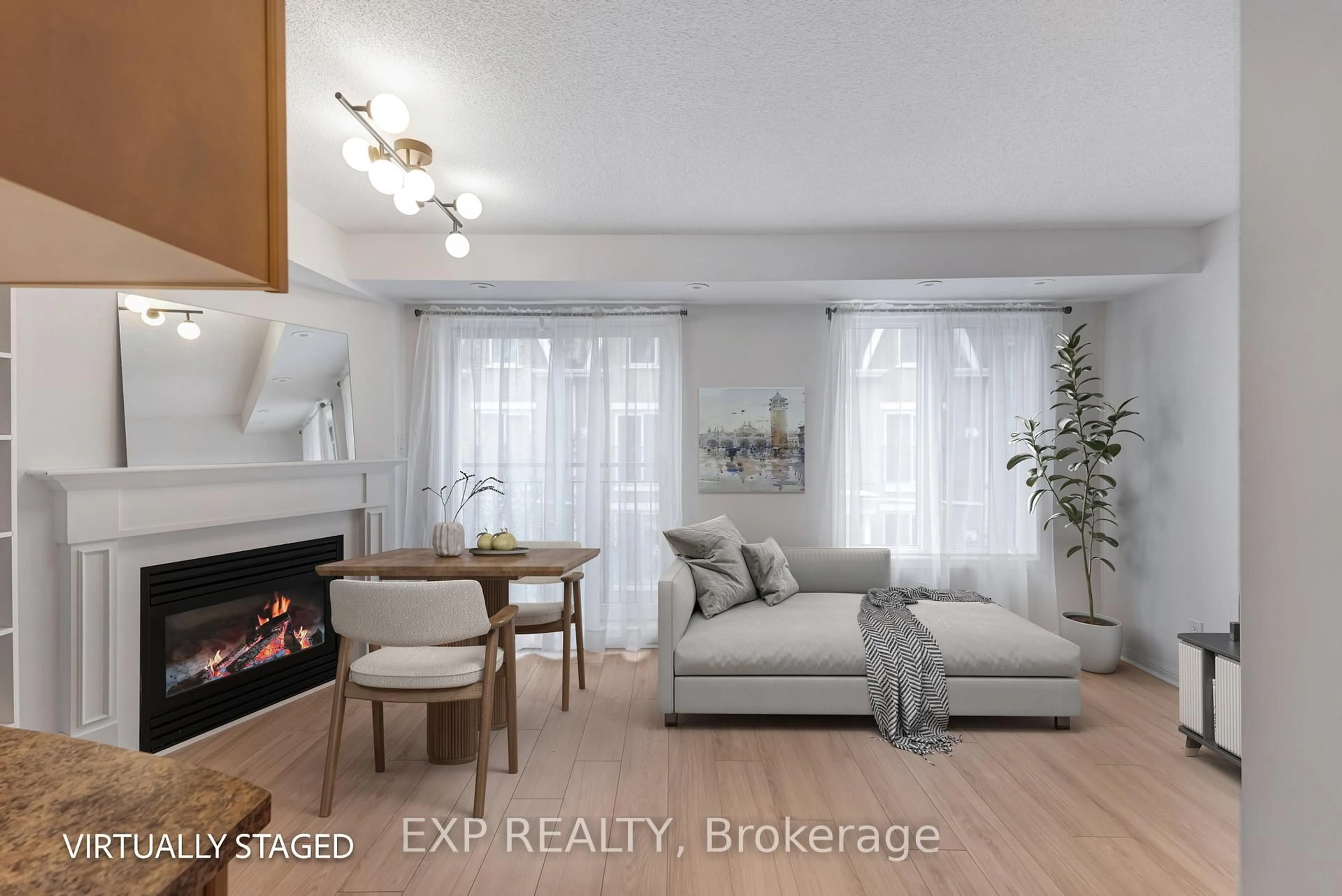 Living room with furniture, wood/laminate floor for 12 Laidlaw St #806, Toronto Ontario M6K 1X2