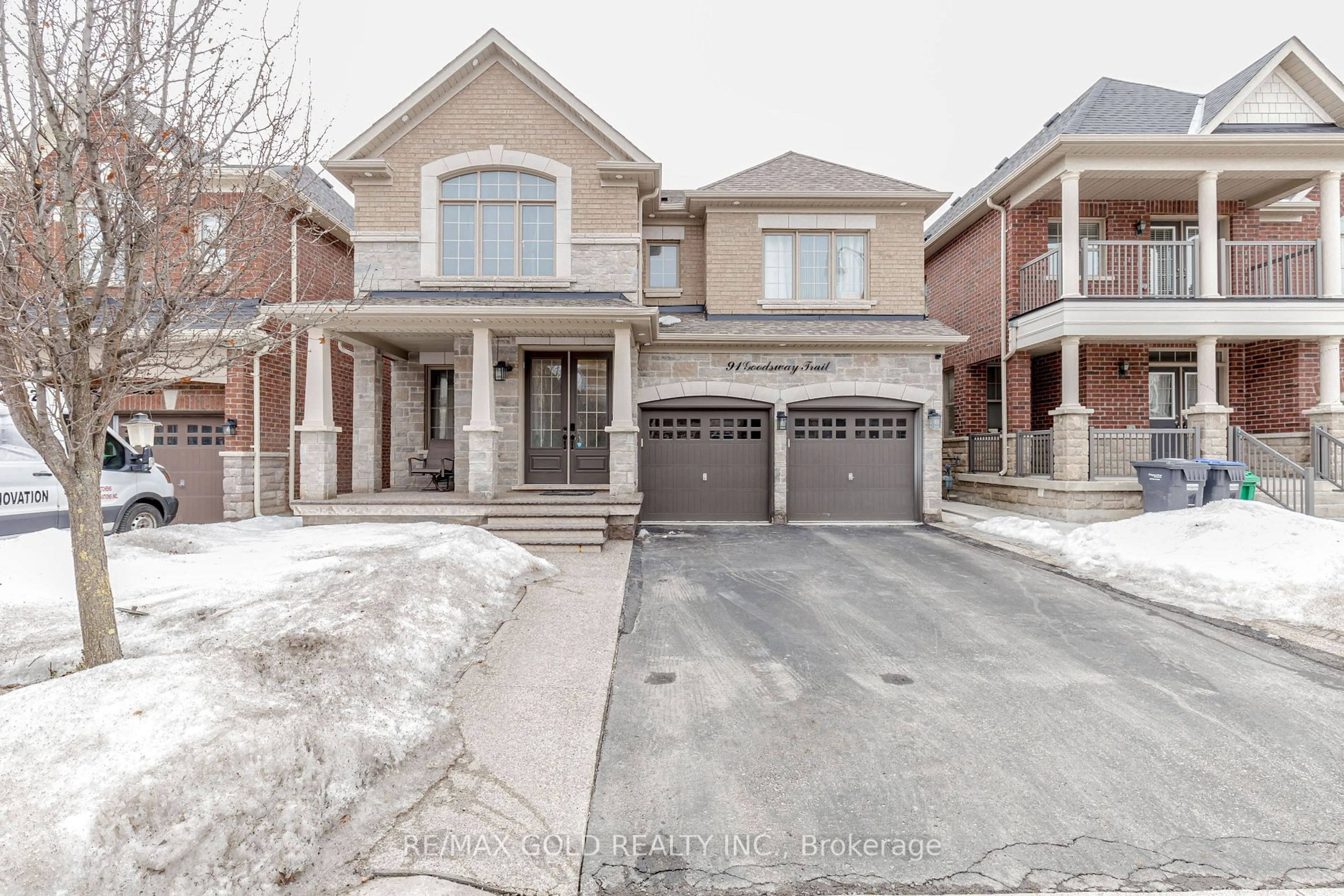 Home with brick exterior material, street for 91 Goodsway Tr, Brampton Ontario L7A 4A5