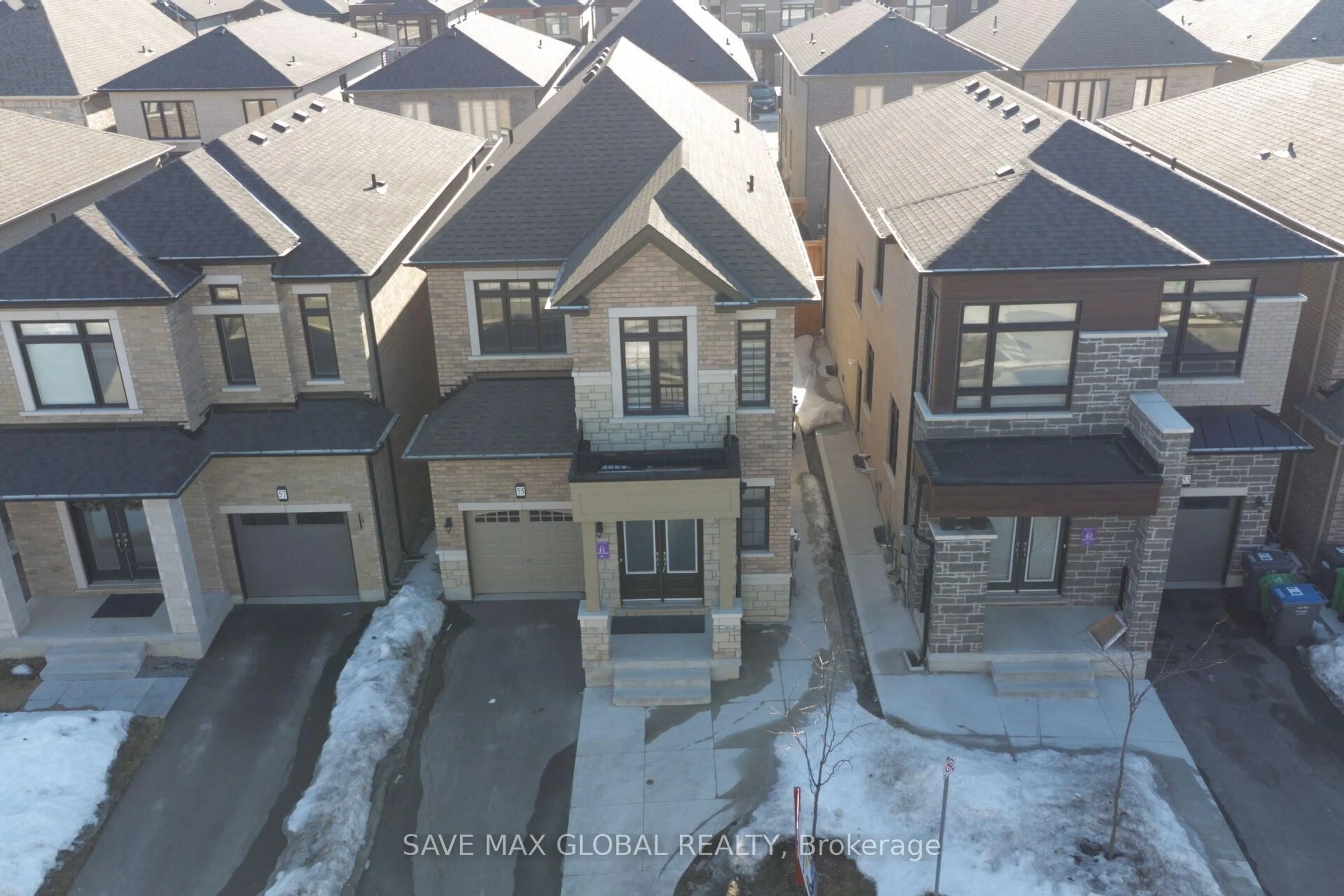 A pic from outside/outdoor area/front of a property/back of a property/a pic from drone, street for 55 Purple Sage Dr, Brampton Ontario L4H 3N5