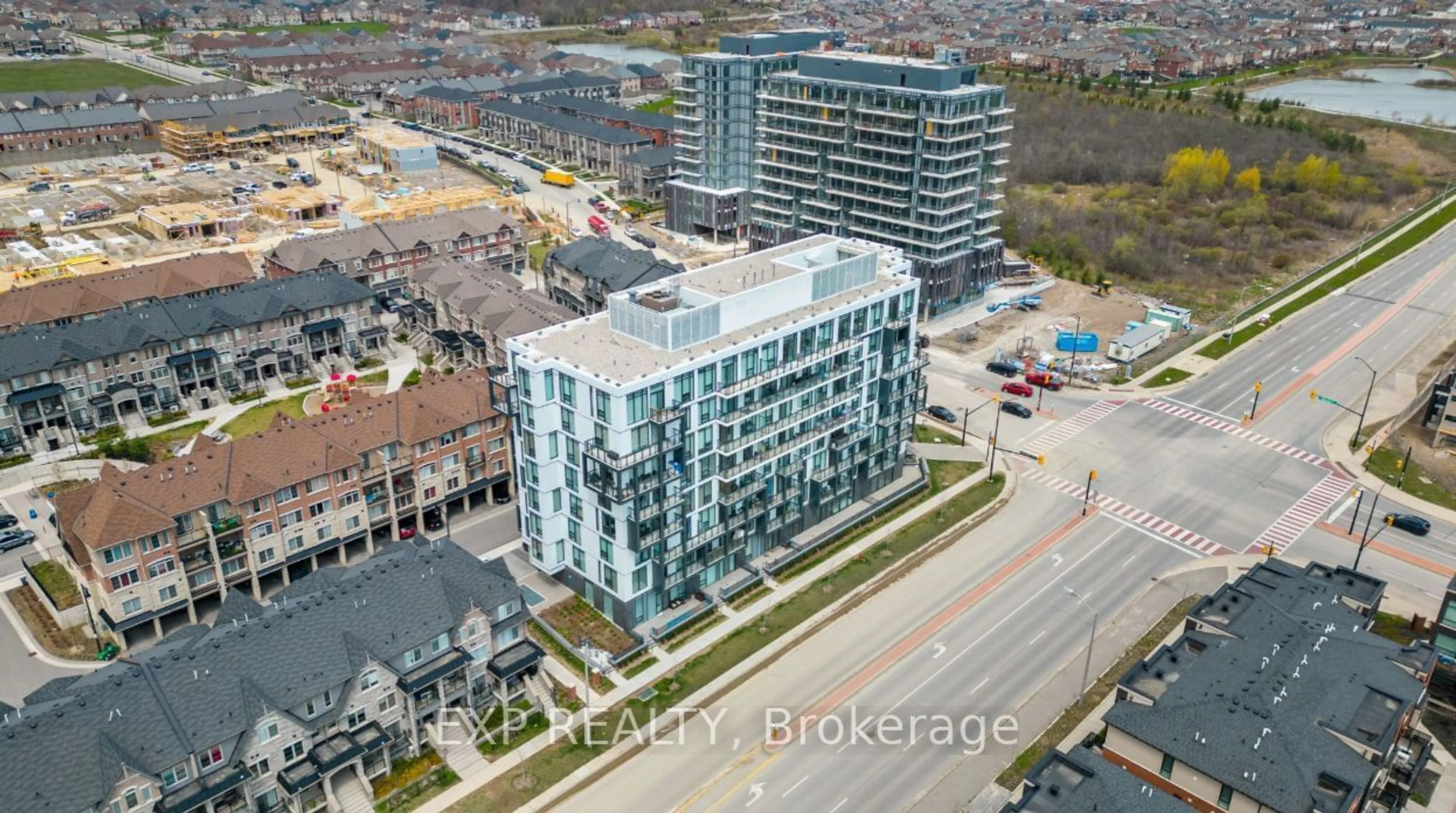 A pic from outside/outdoor area/front of a property/back of a property/a pic from drone, city buildings view from balcony for 180 Veterans Dr #806, Brampton Ontario L7A 5G7