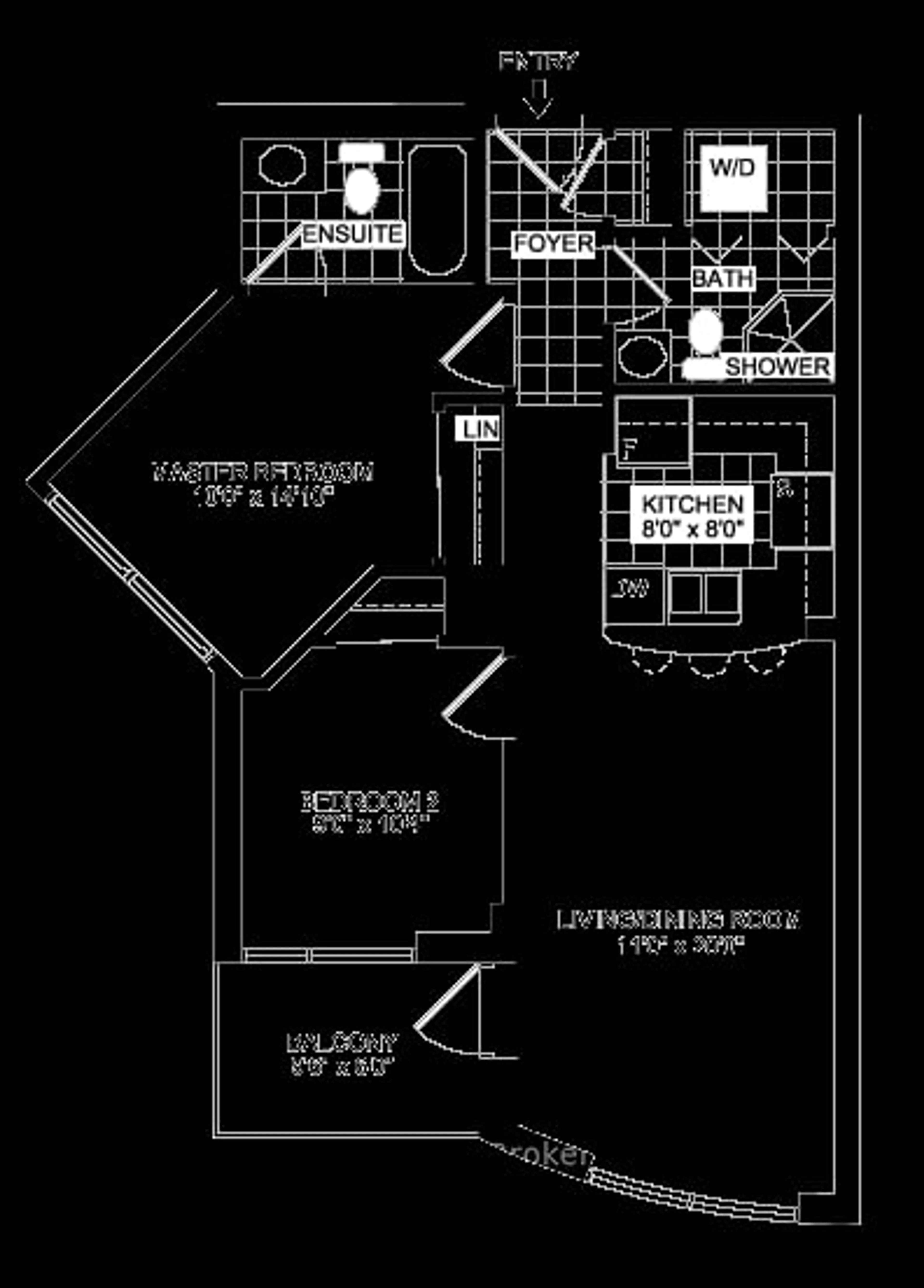 Floor plan for 9 George St #706, Brampton Ontario L6X 0T6