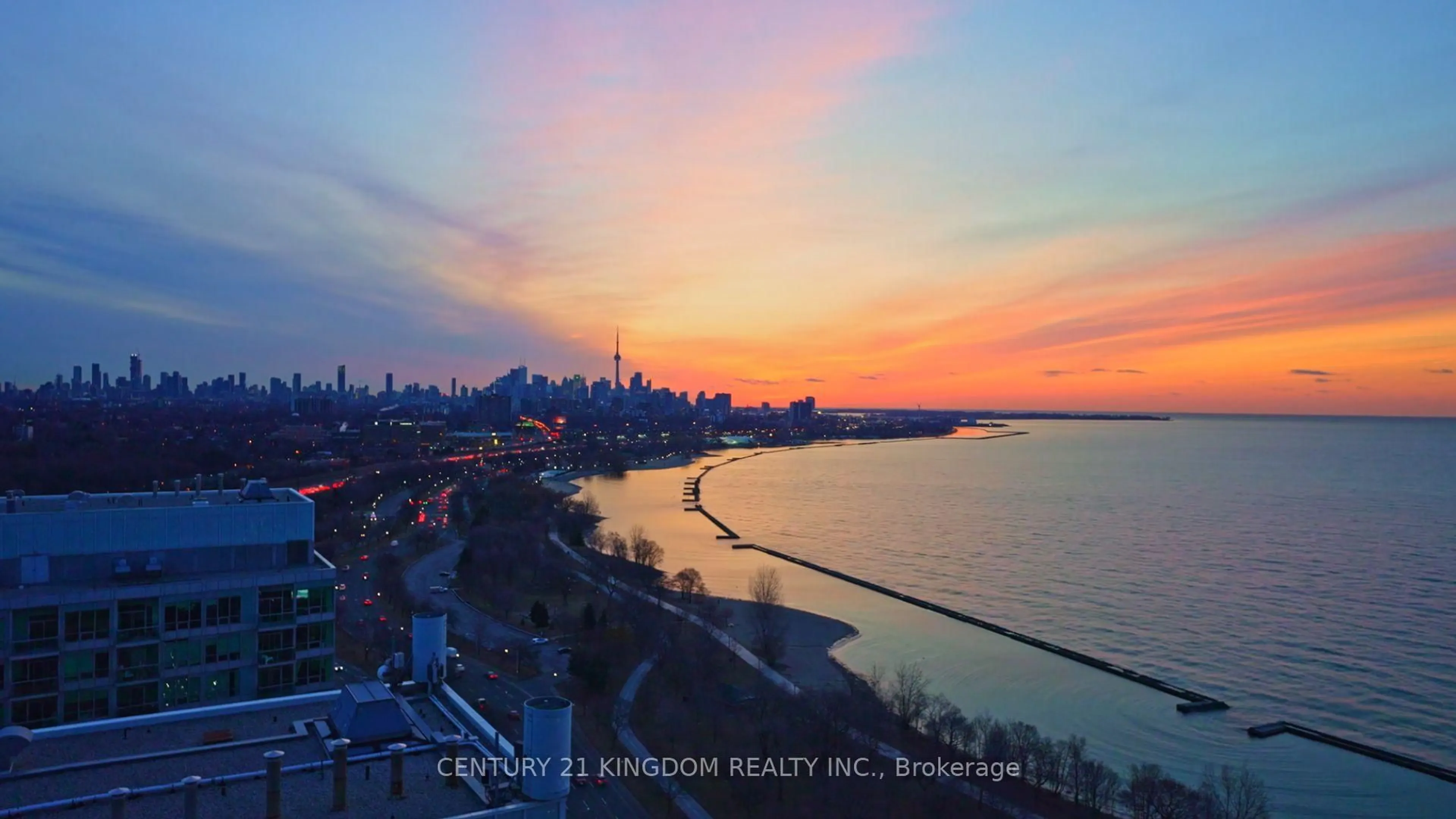 A pic from outside/outdoor area/front of a property/back of a property/a pic from drone, water/lake/river/ocean view for 1926 Lake Shore Blvd #2906, Toronto Ontario M6S 0B1