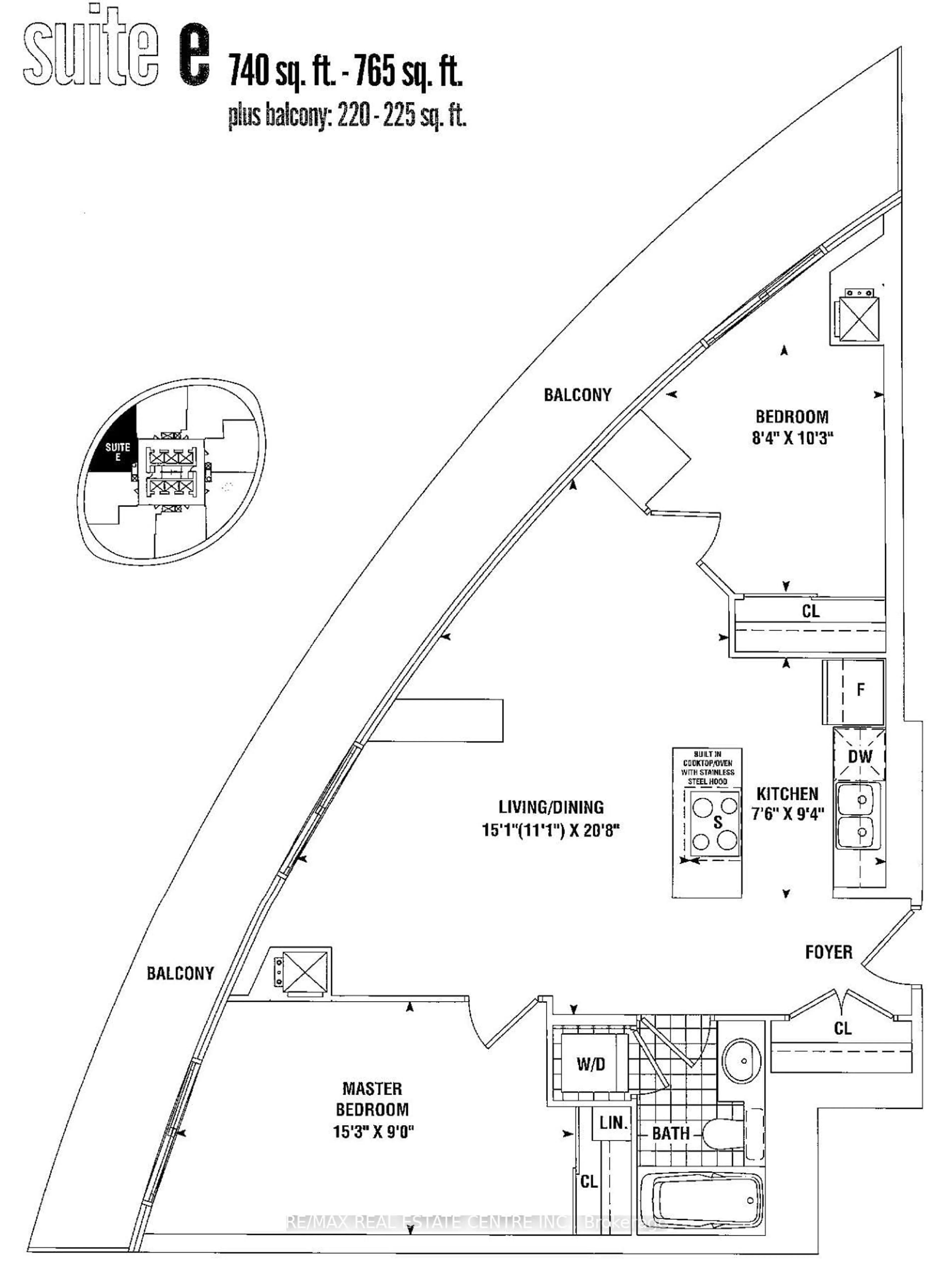 Floor plan for 60 Absolute Ave #2305, Mississauga Ontario L4Z 0A9