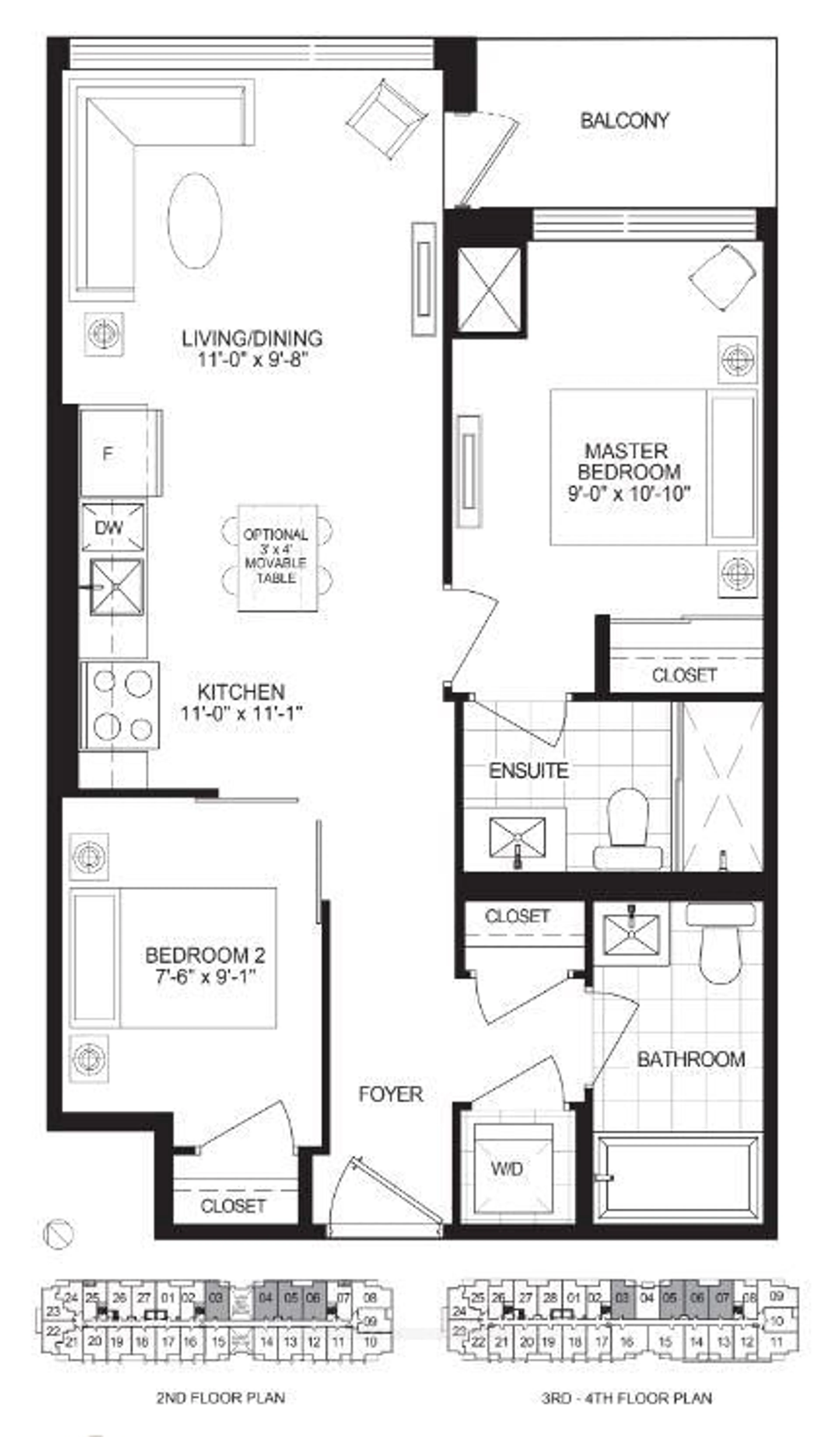 Floor plan for 2333 Khalsa Gate #403, Oakville Ontario L6M 0X7