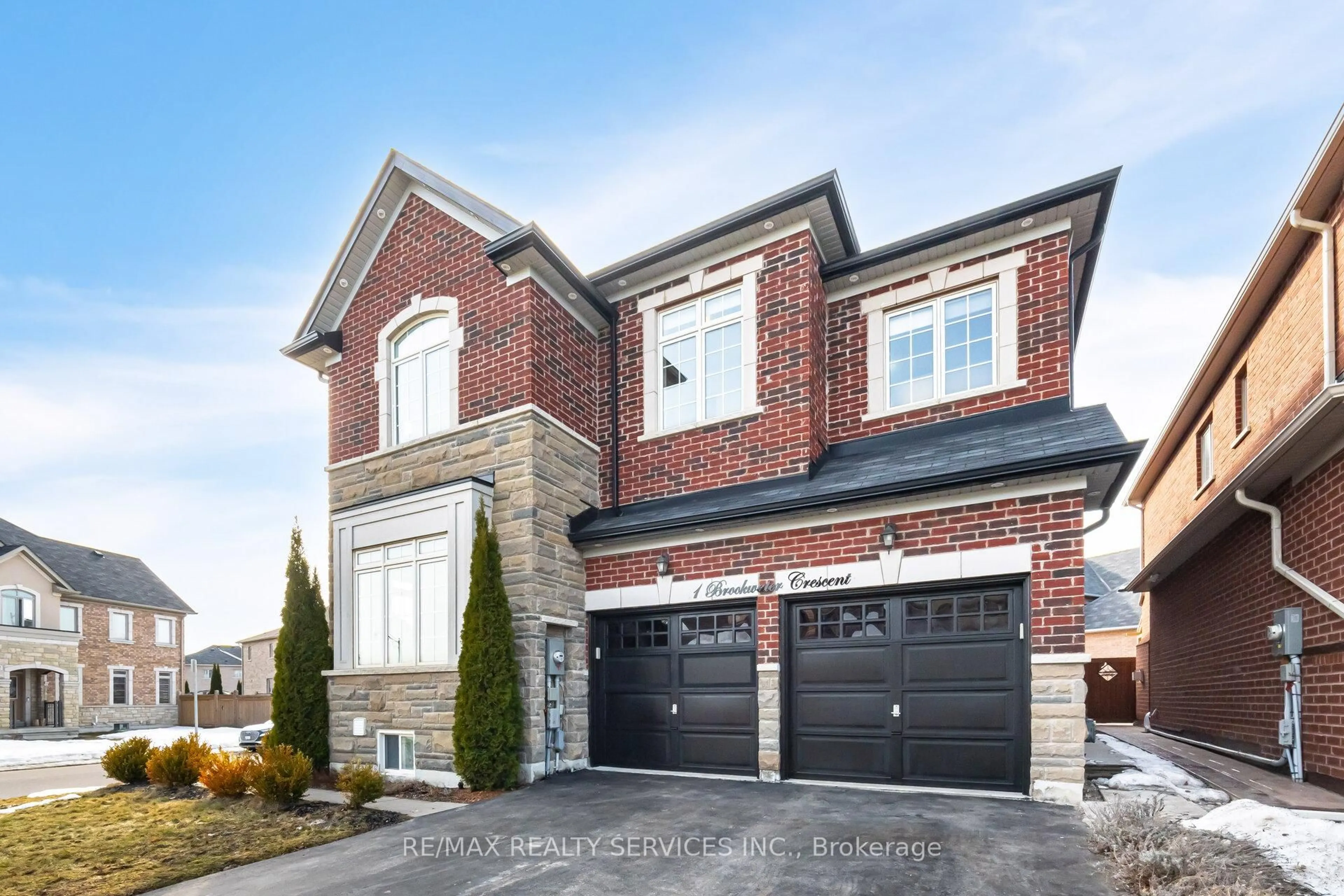 Home with brick exterior material, street for 1 Brookwater Cres, Caledon Ontario L7C 4A3