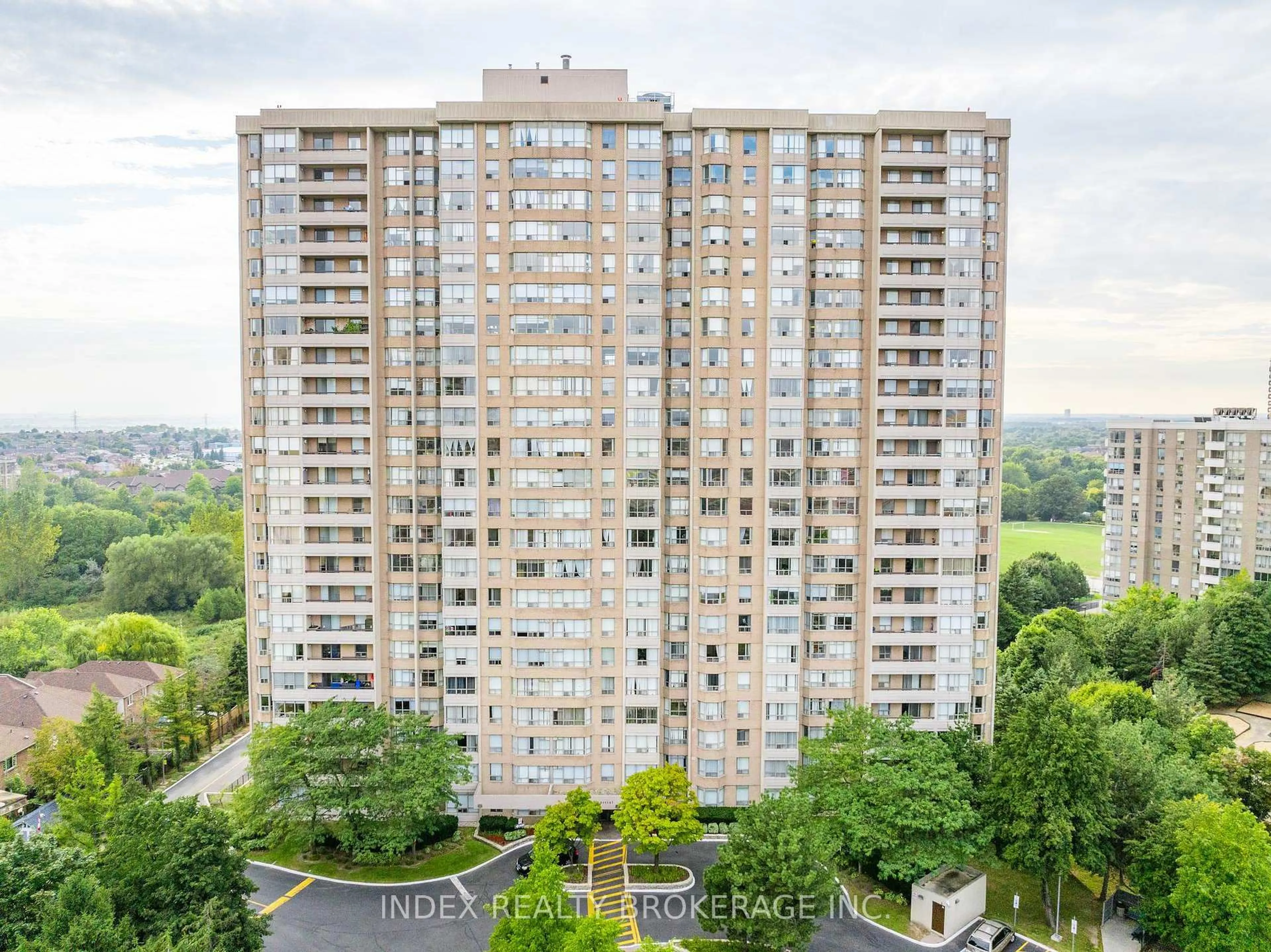 A pic from outside/outdoor area/front of a property/back of a property/a pic from drone, city buildings view from balcony for 30 Malta Ave #1907, Brampton Ontario L6Y 4S5