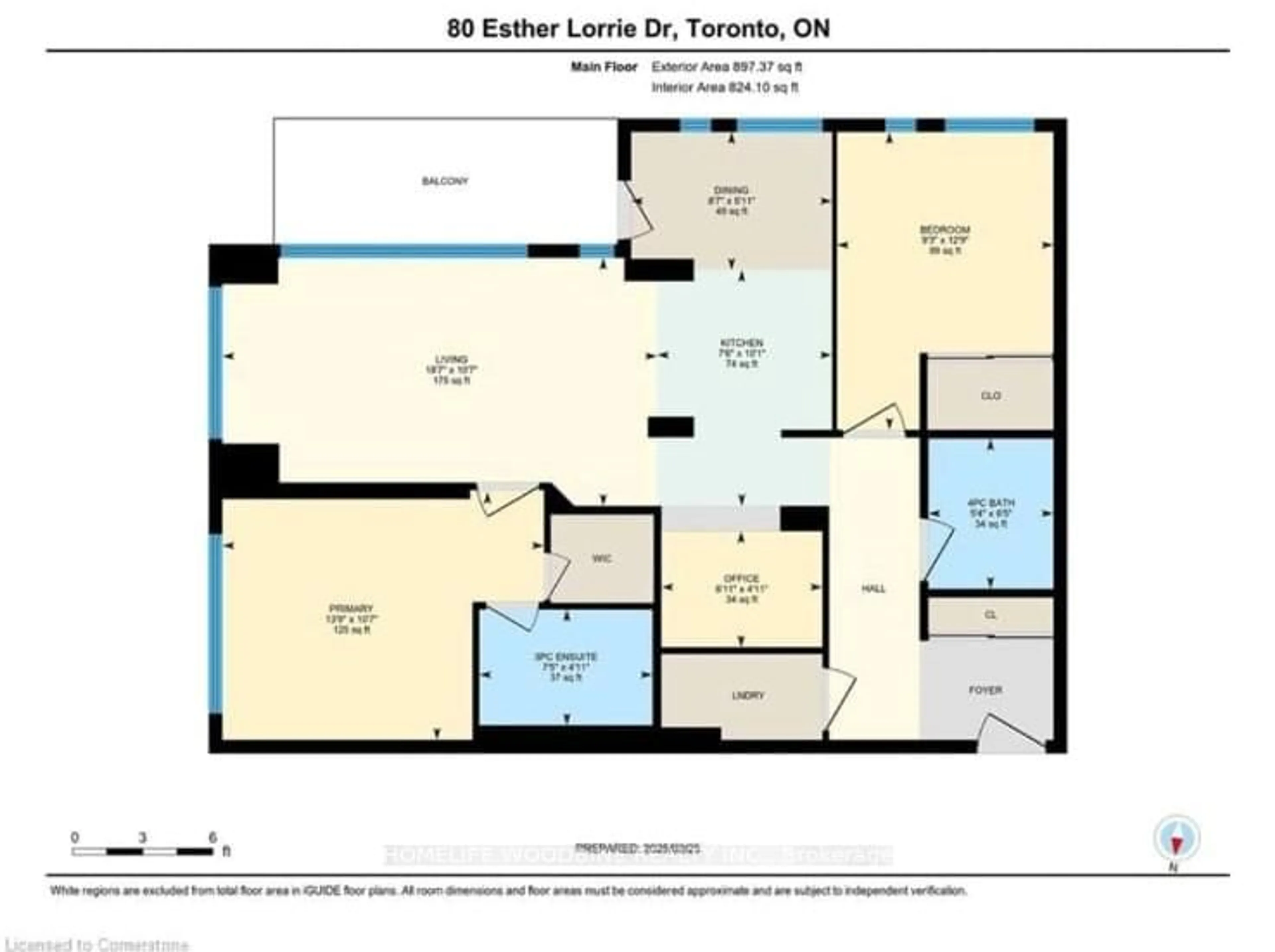 Floor plan for 80 Esther Lorrie Dr #312, Toronto Ontario M9W 0C6