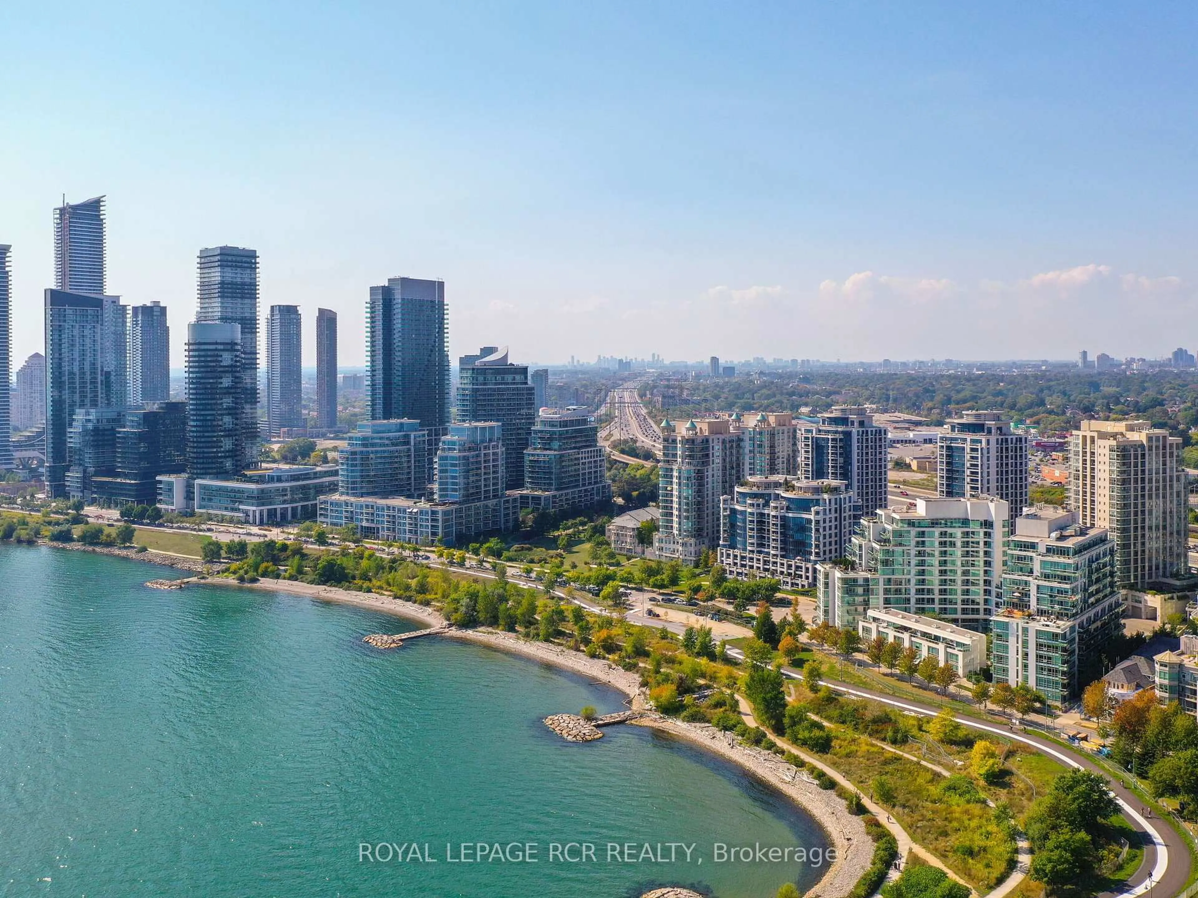 A pic from outside/outdoor area/front of a property/back of a property/a pic from drone, city buildings view from balcony for 2111 Lake Shore Blvd #1116, Toronto Ontario M8V 4B2