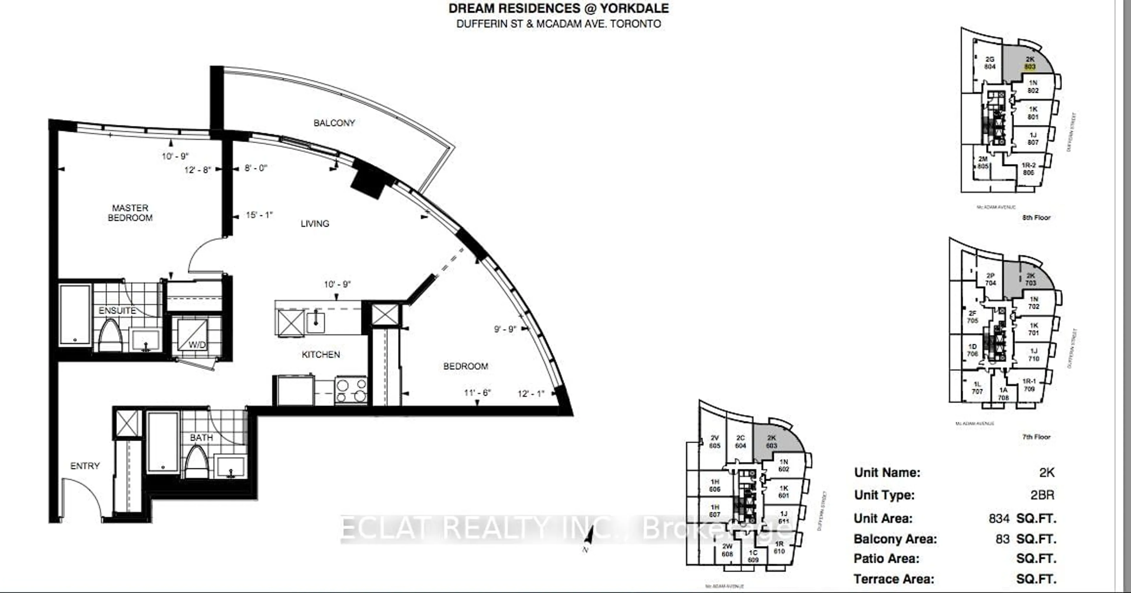 Floor plan for 16 McAdam Ave #803, Toronto Ontario M6A 1S5
