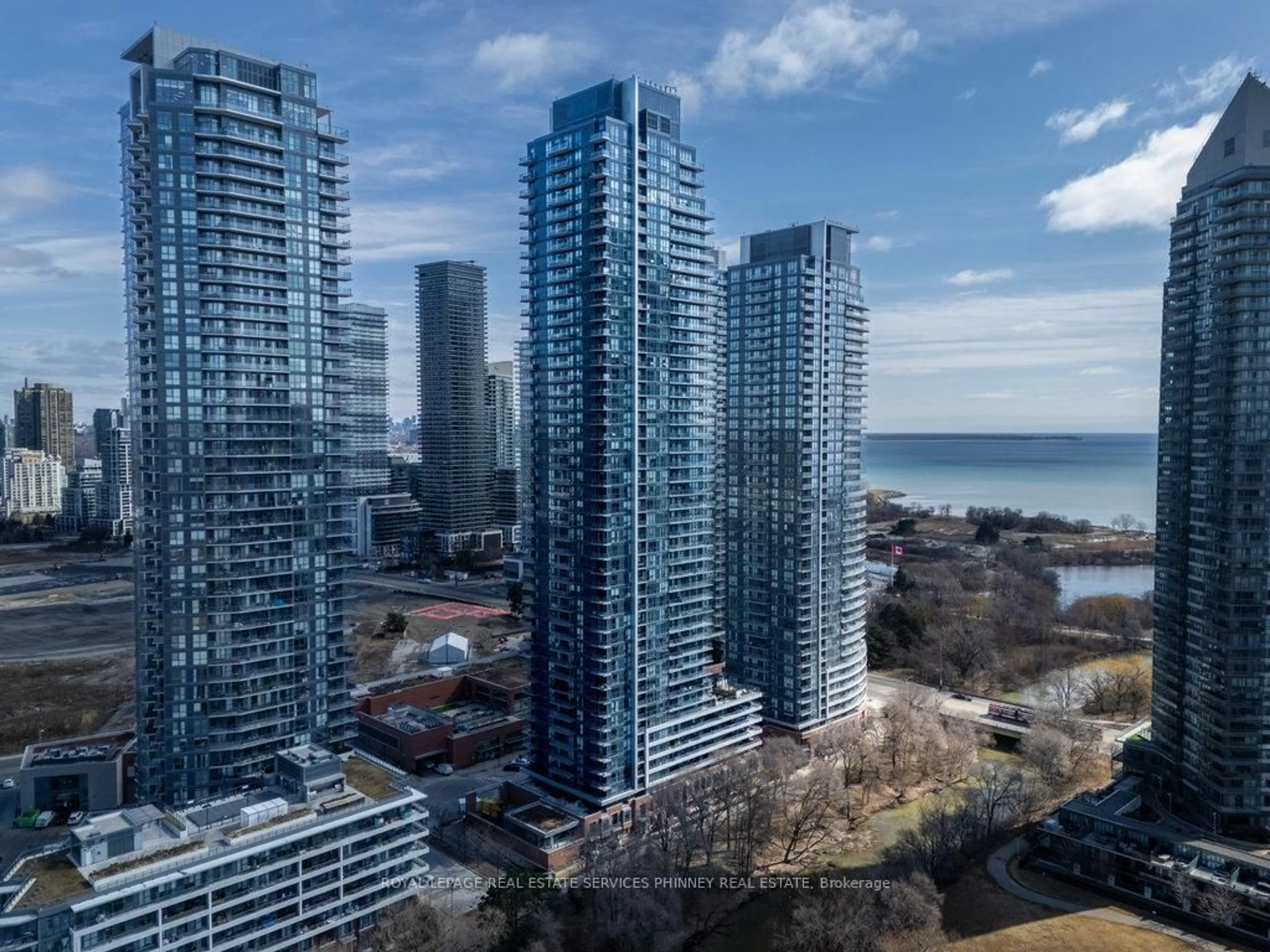 A pic from outside/outdoor area/front of a property/back of a property/a pic from drone, city buildings view from balcony for 2220 Lakeshore Blvd #1310, Toronto Ontario M8V 1A4