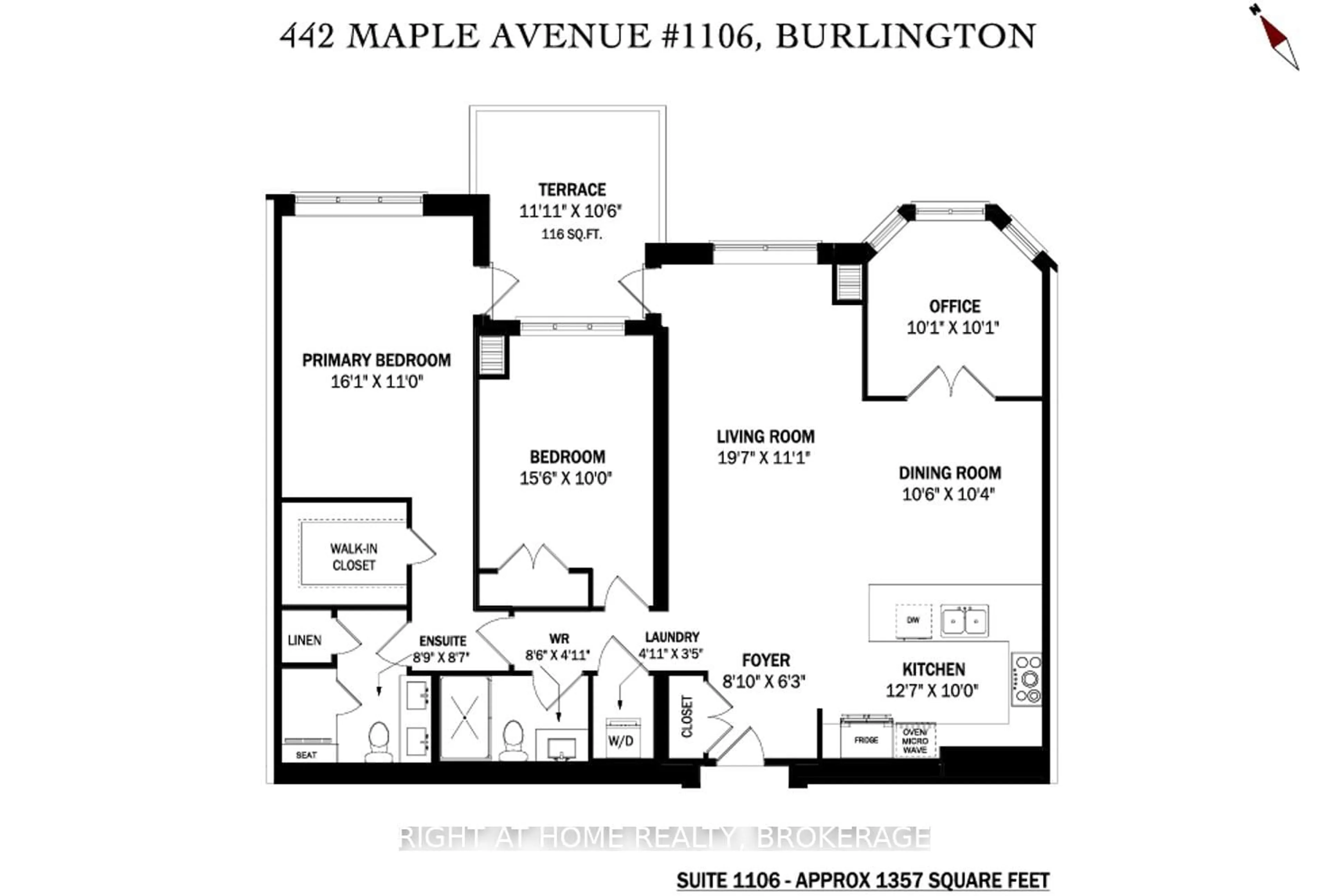 Floor plan for 442 Maple Ave #1106, Burlington Ontario L7S 2L7