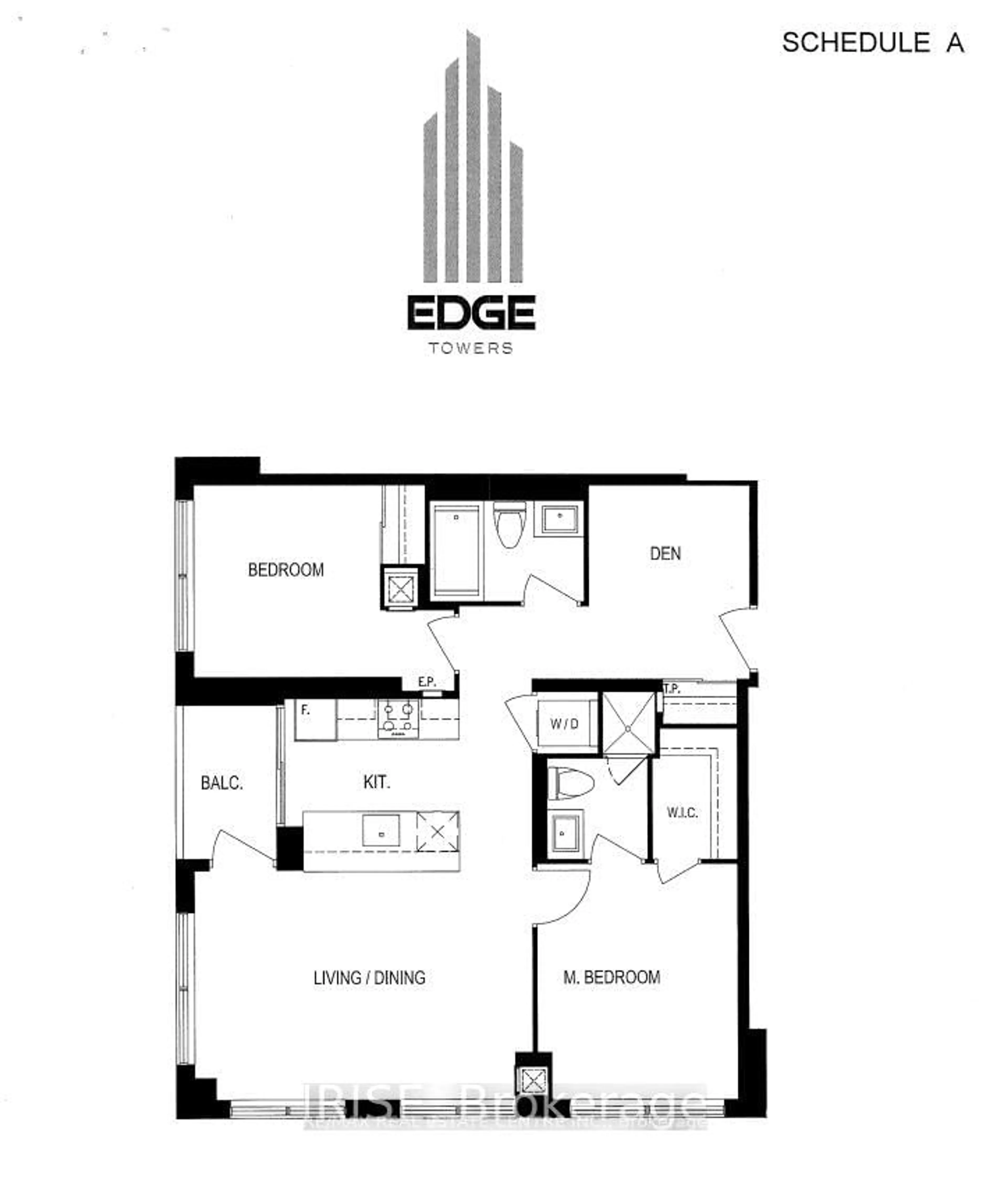 Floor plan for 36 Elm Dr #907, Mississauga Ontario L5B 0N3