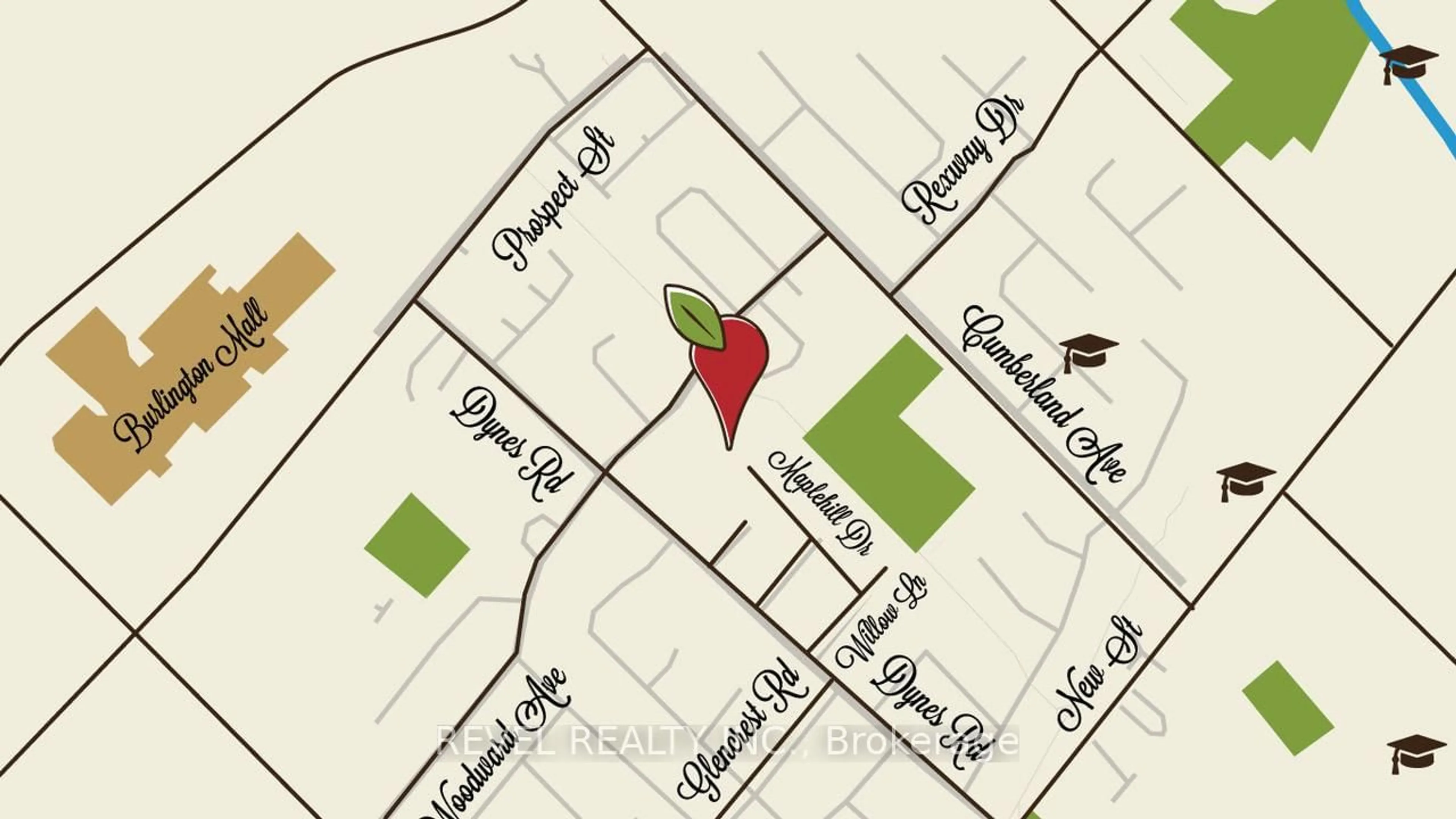 Picture of a map for 600 Maplehill Dr #7, Burlington Ontario L7N 2W3