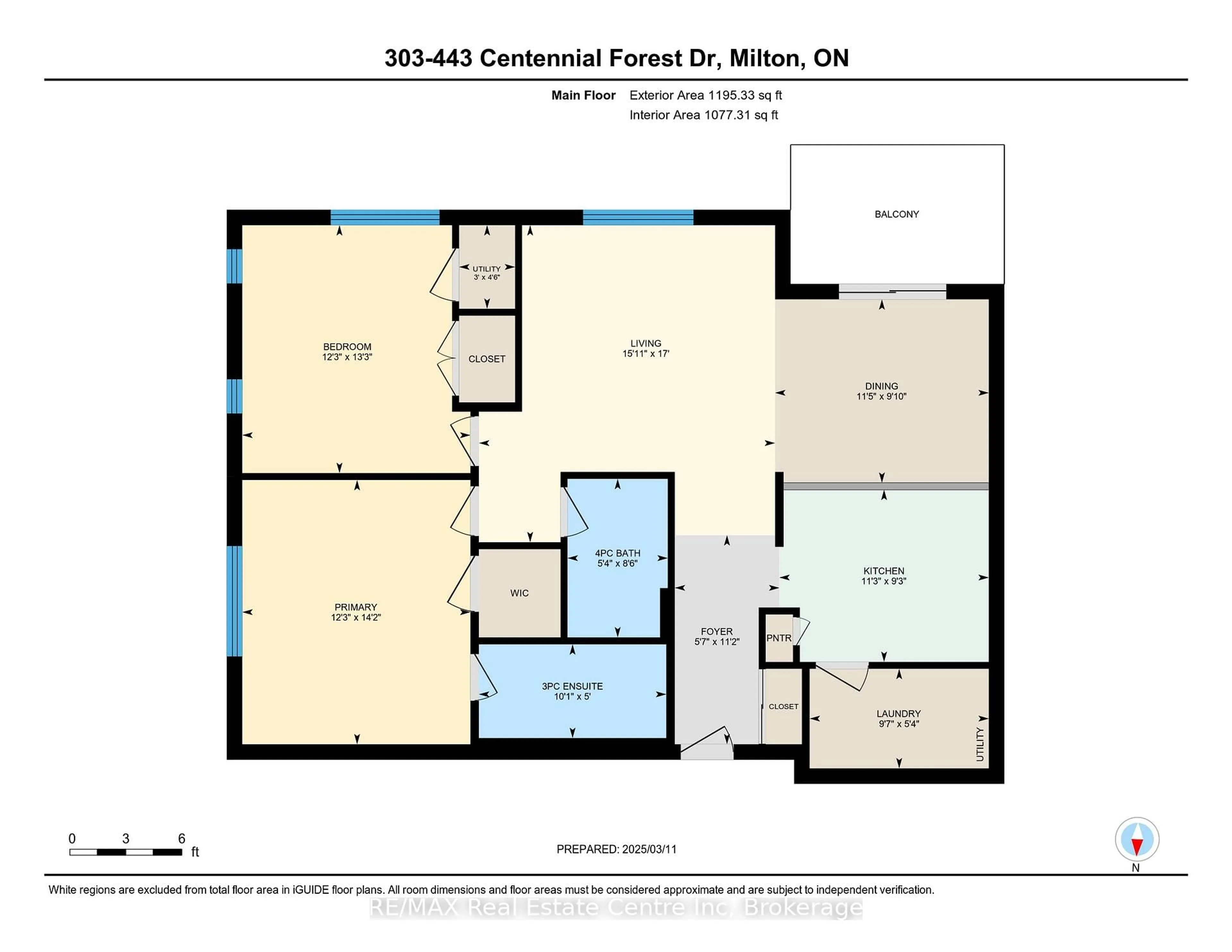 Floor plan for 443 Centennial Forest Dr #303, Milton Ontario L9T 6A1