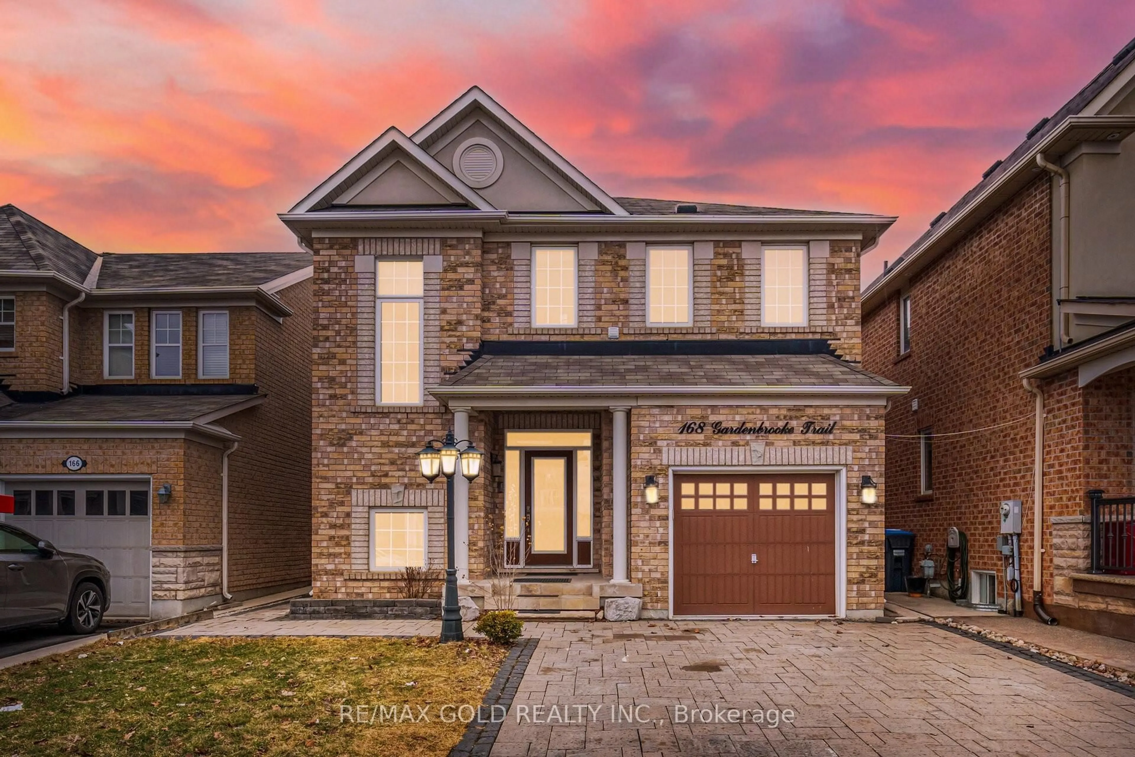 Home with brick exterior material, street for 168 Gardenbrooke Tr, Brampton Ontario L6P 3C9