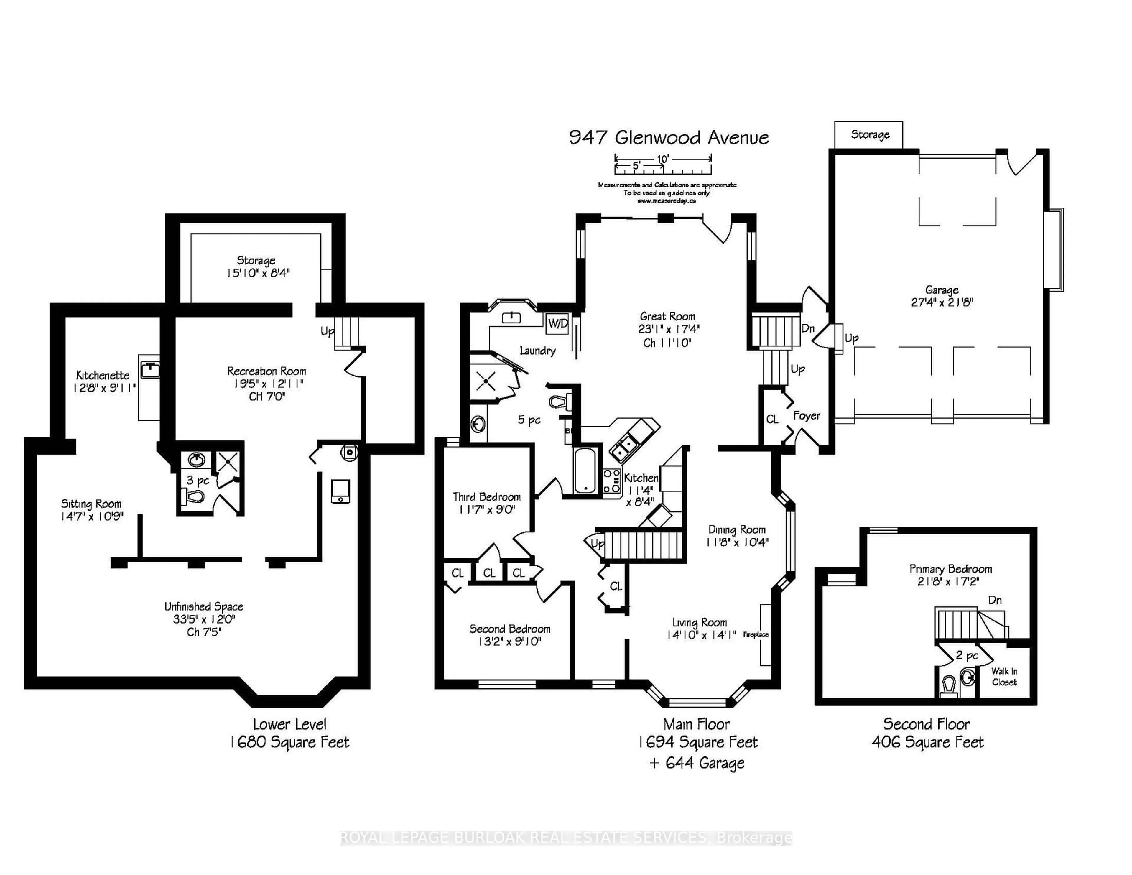 Floor plan for 947 Glenwood Ave, Burlington Ontario L7T 2K1