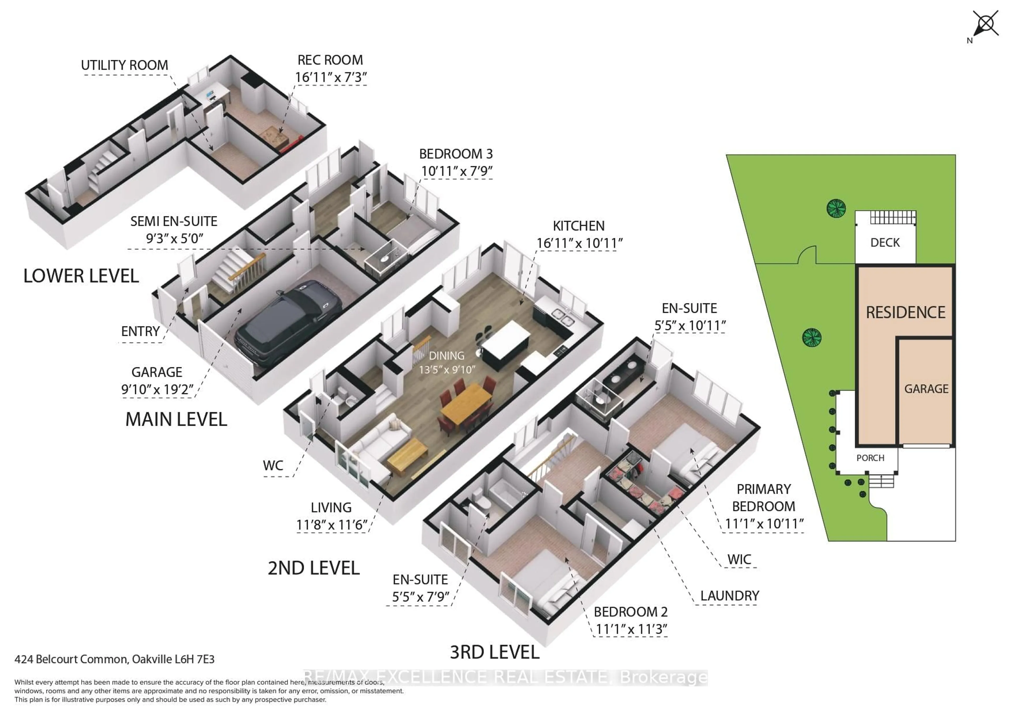 Floor plan for 424 Belcourt Common N/A, Oakville Ontario L6H 0R2