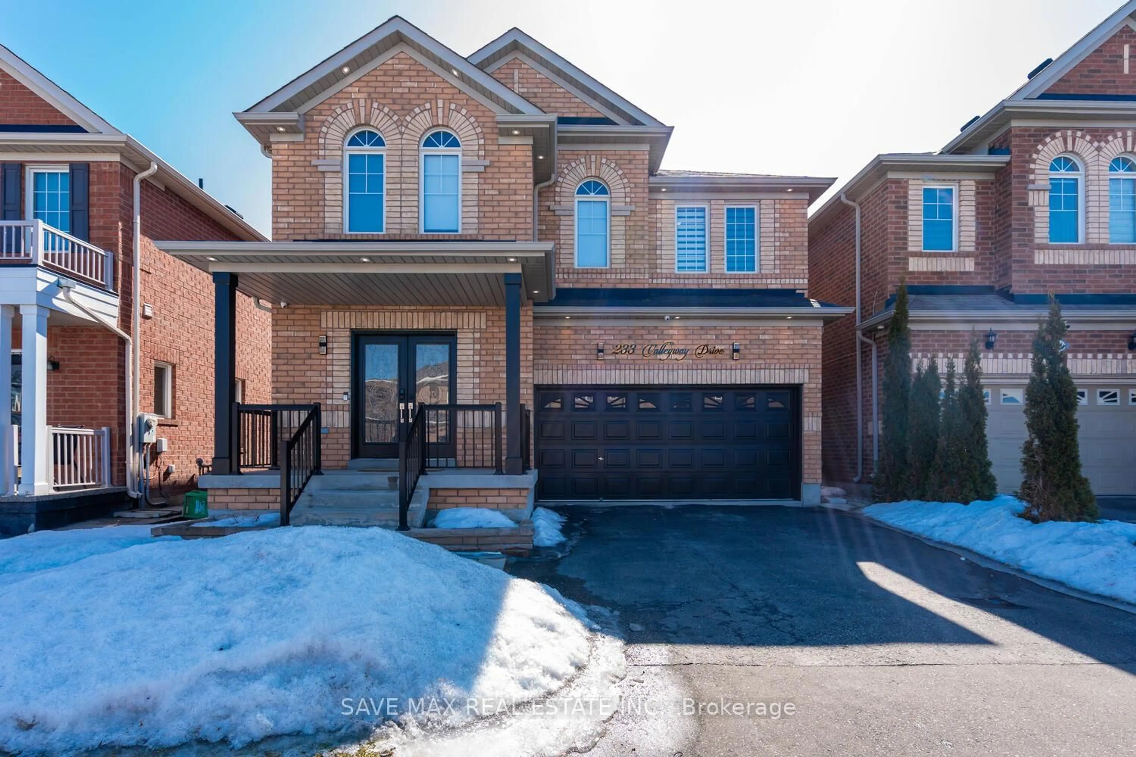 Home with brick exterior material, street for 233 Valleyway Dr, Brampton Ontario L6X 0N9