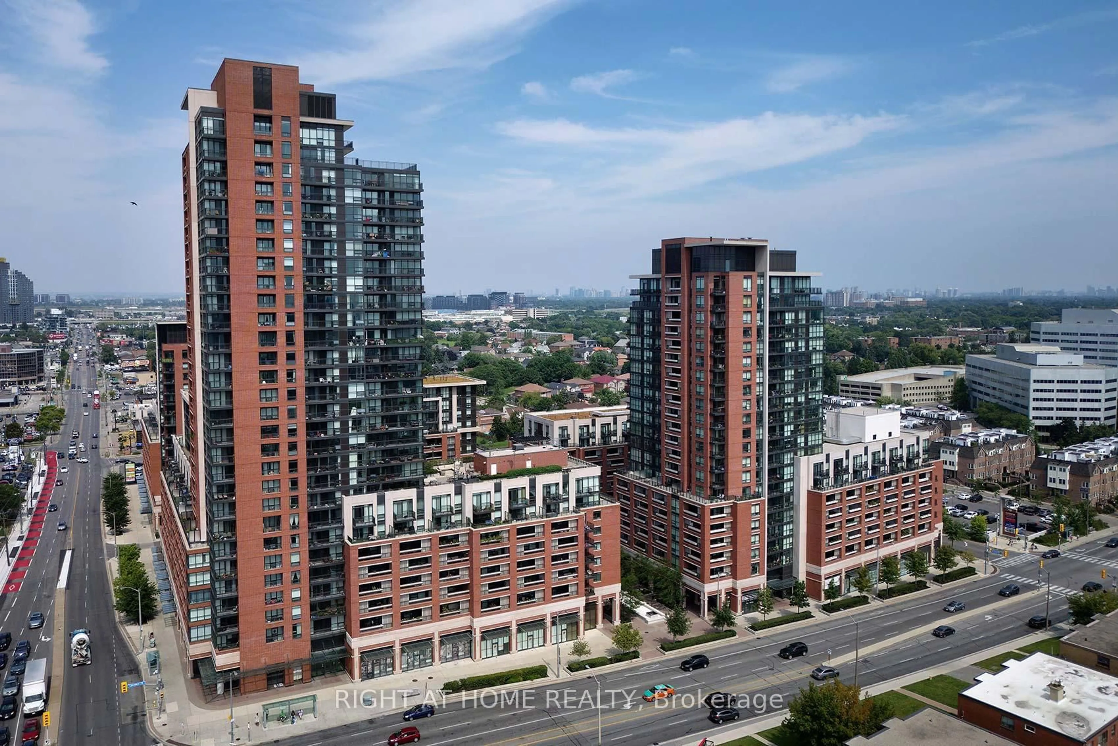 A pic from outside/outdoor area/front of a property/back of a property/a pic from drone, city buildings view from balcony for 830 Lawrence Ave #1504, Toronto Ontario M6A 0B6