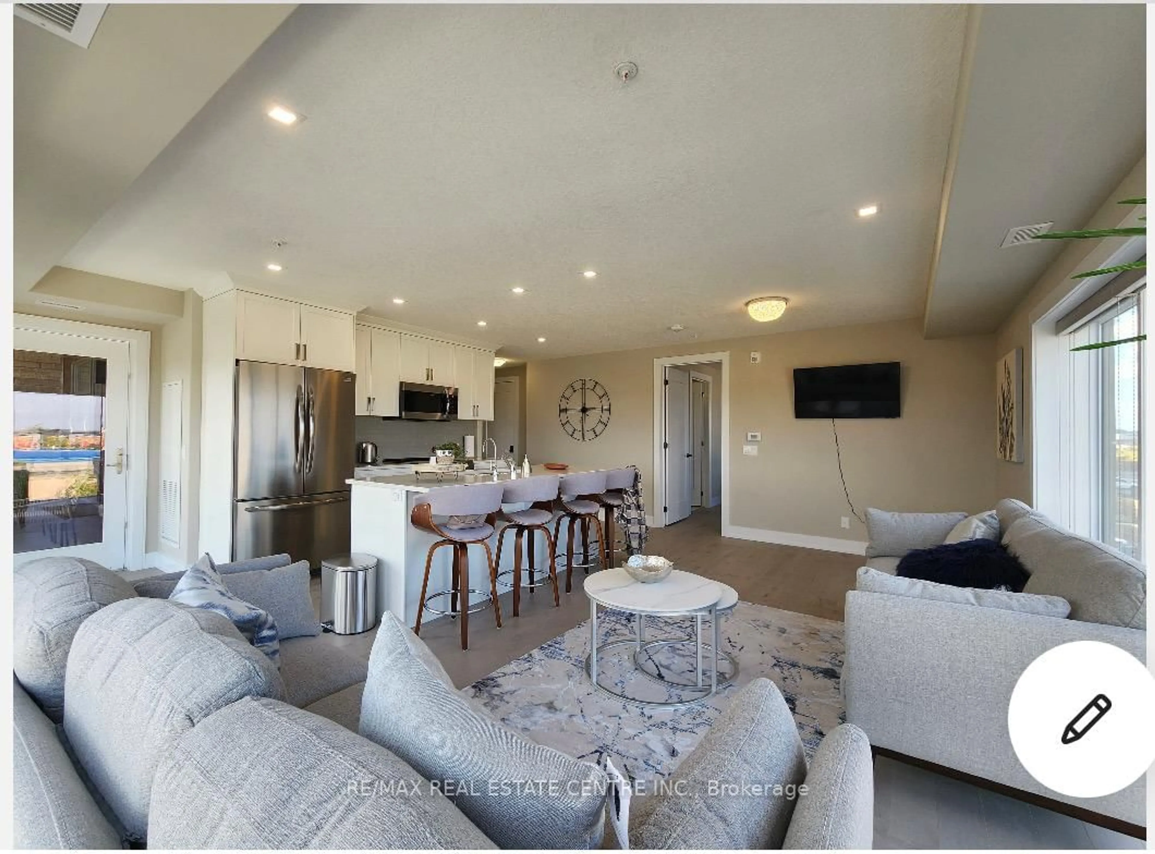 Living room with furniture, unknown for 105 Spencer Ave #305, Orangeville Ontario L9W 7S3