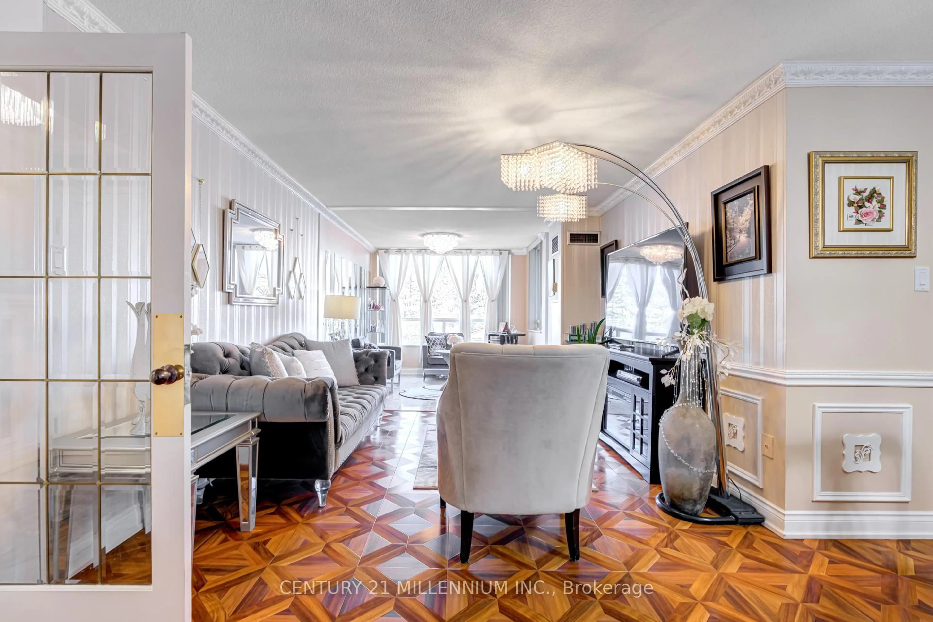 Living room with furniture, ceramic/tile floor for 20 Cherrytree Dr #208, Brampton Ontario L6Y 3V1