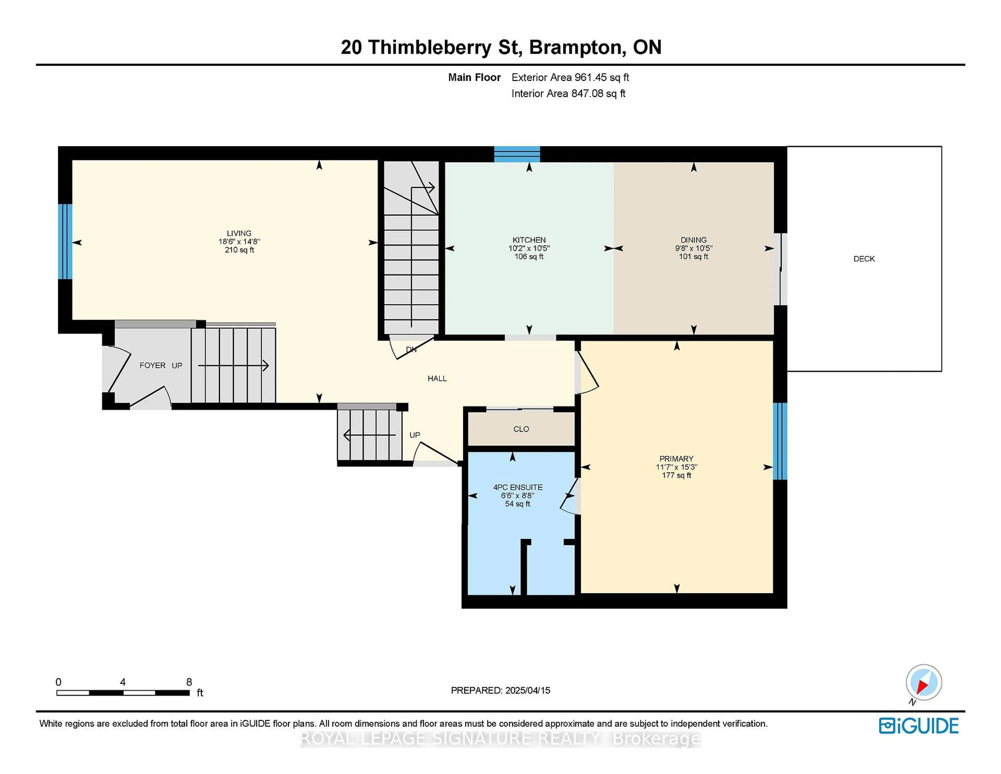 Floor plan for 20 Thimbleberry St, Brampton Ontario L7A 3L3