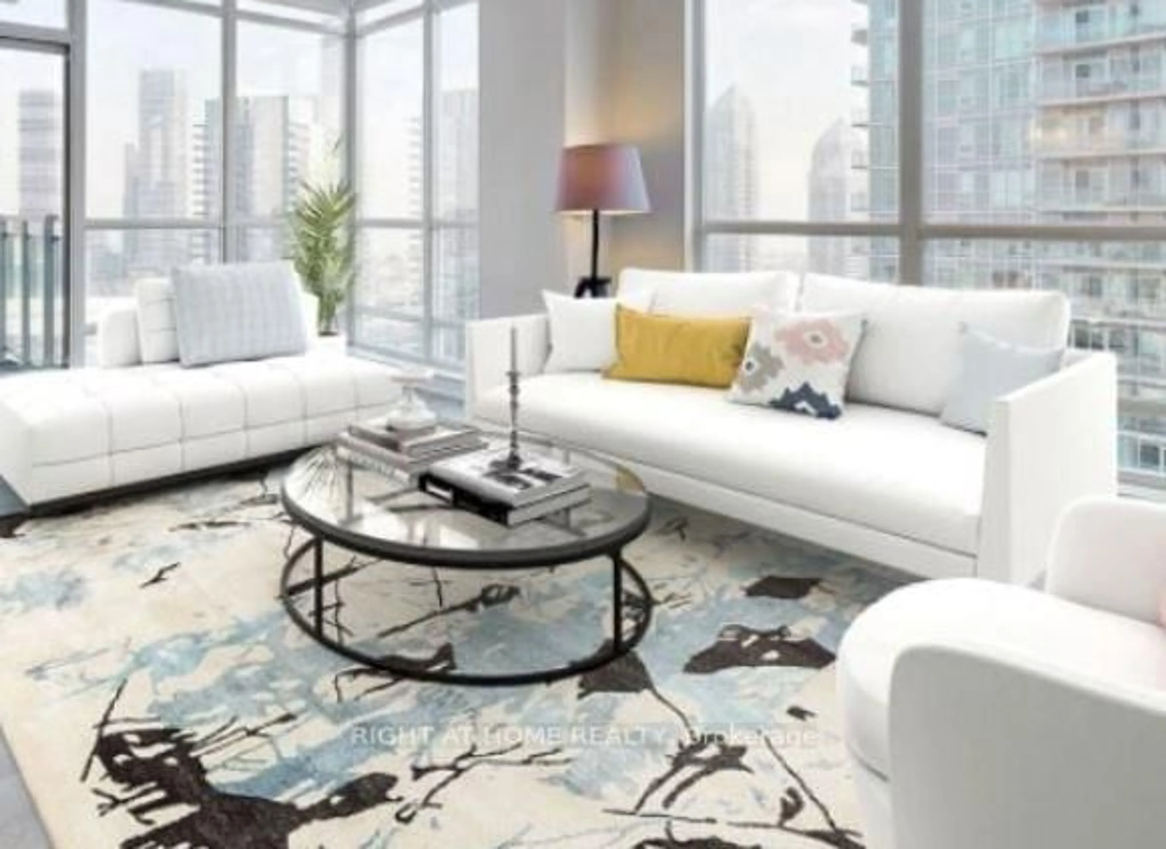 Living room with furniture, carpet floor for 185 Legion Rd #2207, Toronto Ontario M8Y 0A1