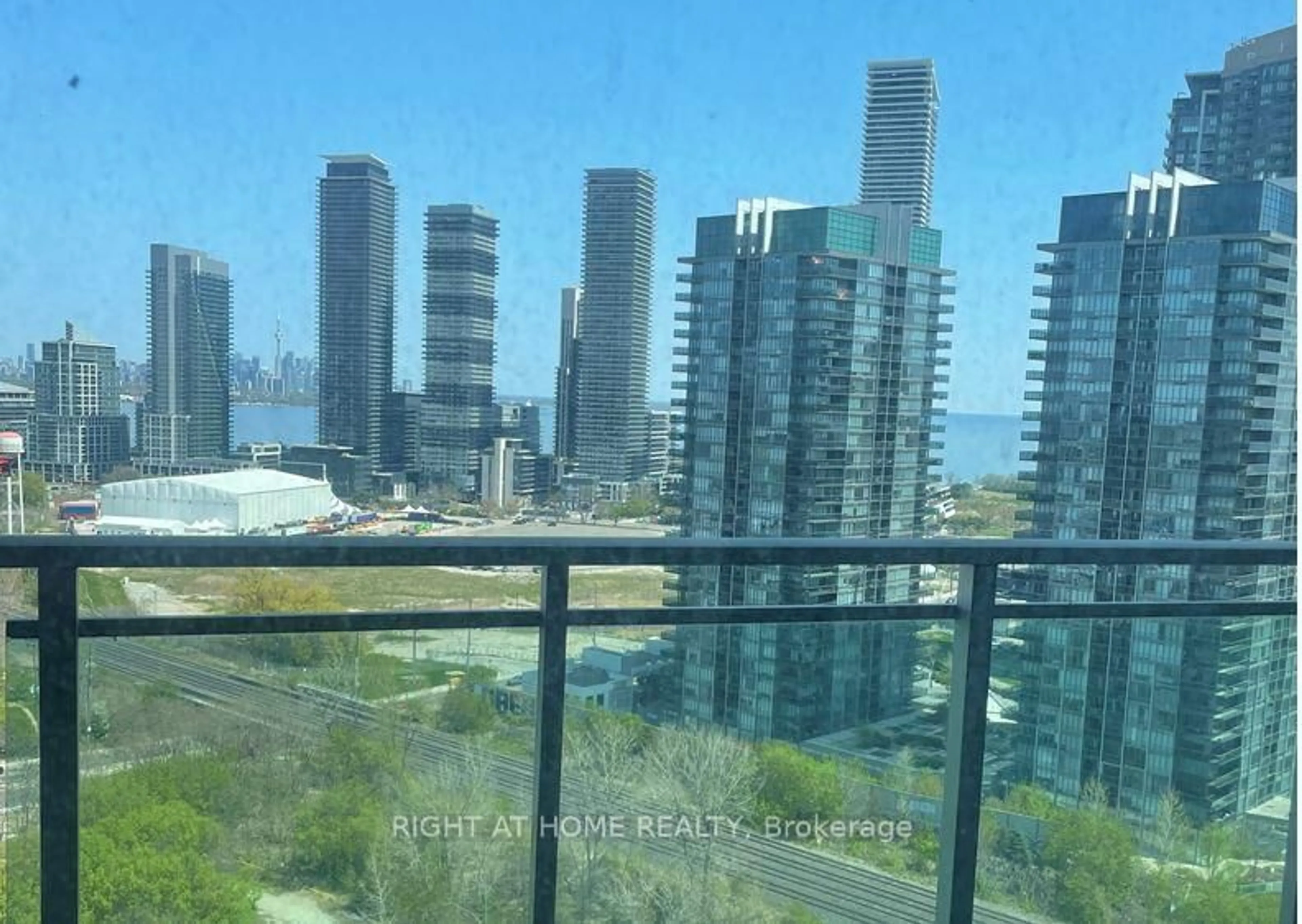 Balcony in the apartment, city buildings view from balcony for 185 Legion Rd #2207, Toronto Ontario M8Y 0A1