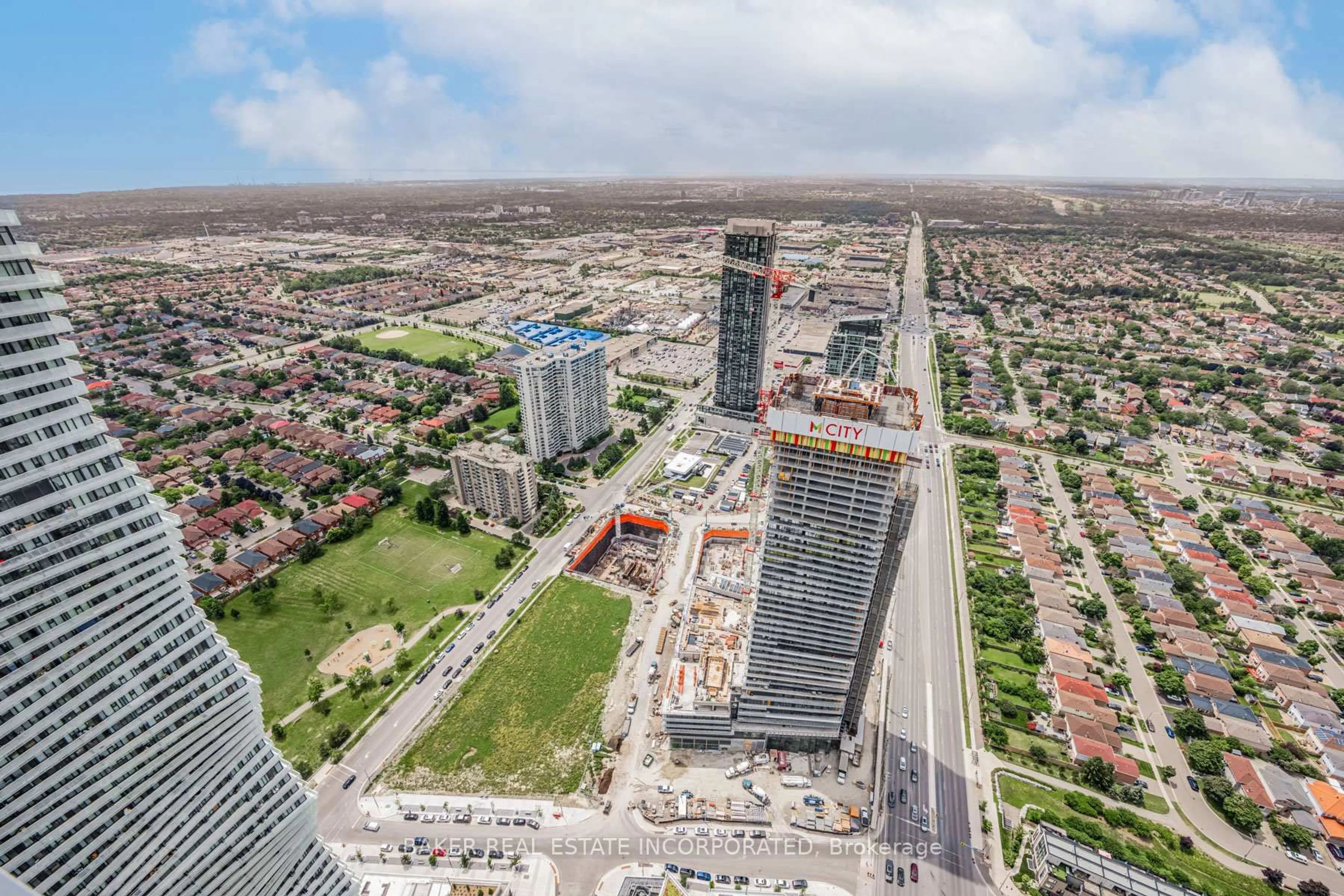 A pic from outside/outdoor area/front of a property/back of a property/a pic from drone, city buildings view from balcony for 3900 Confederation Pkwy #6010, Mississauga Ontario L5B 0M3