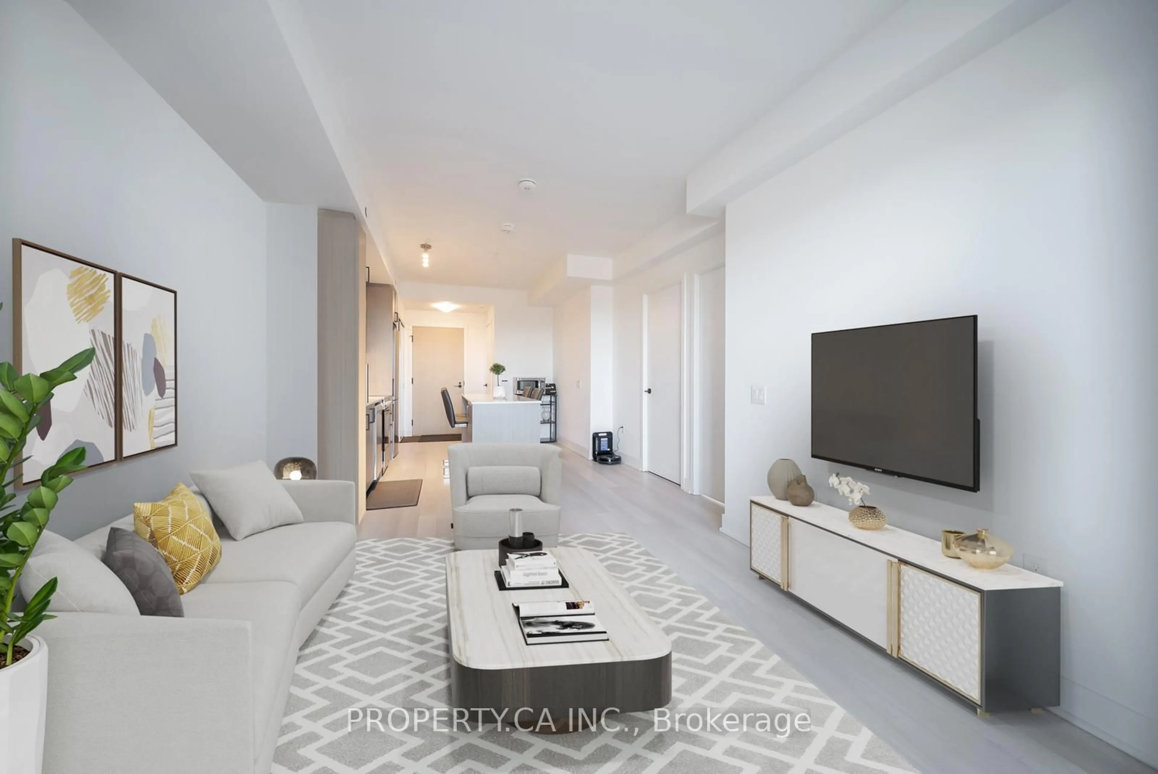 Living room with furniture, unknown for 50 George Butchart Dr #401, Toronto Ontario M3K 0C9