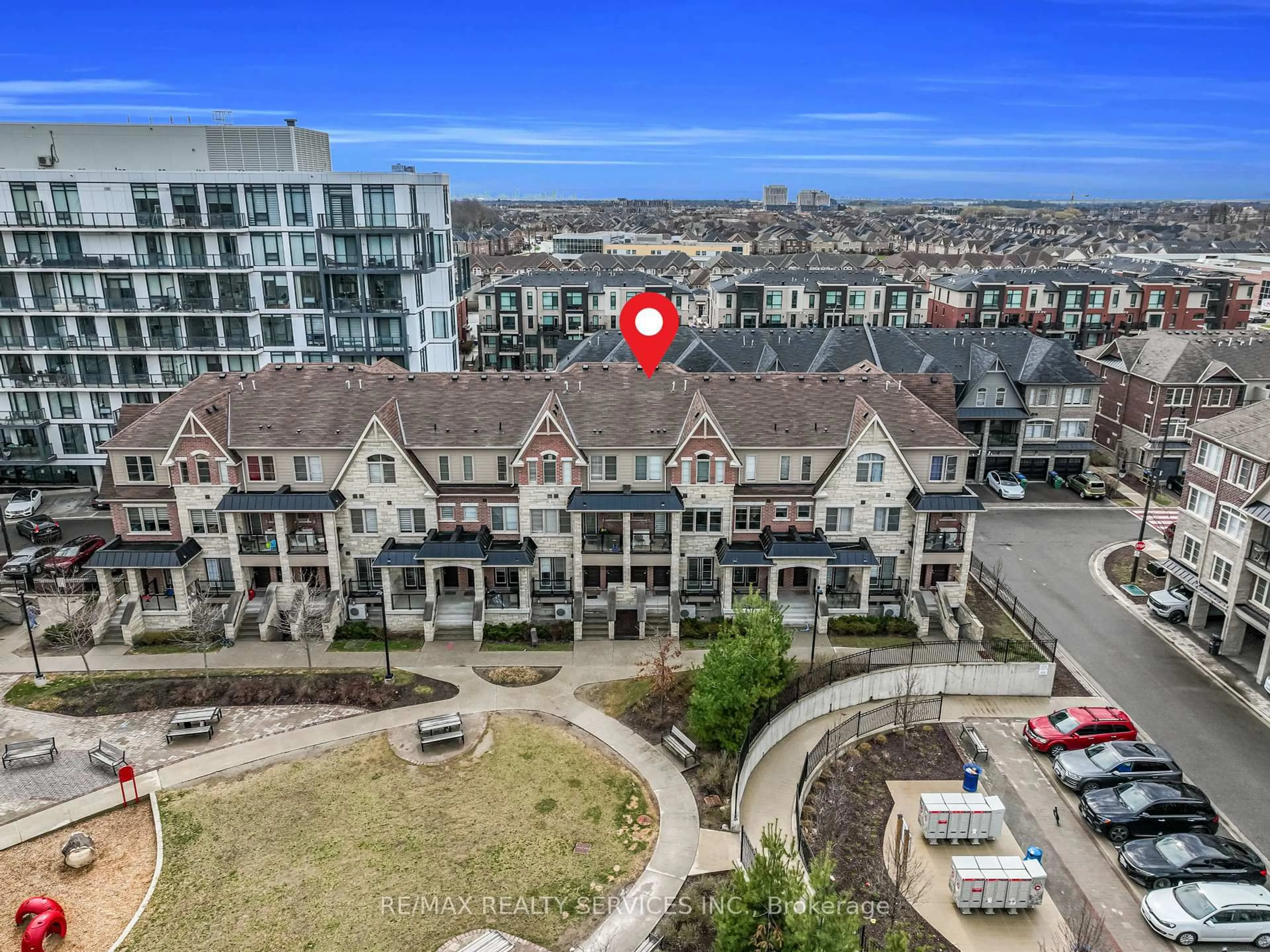 A pic from outside/outdoor area/front of a property/back of a property/a pic from drone, city buildings view from balcony for 200 Veterans Dr #189, Brampton Ontario L7A 4S6