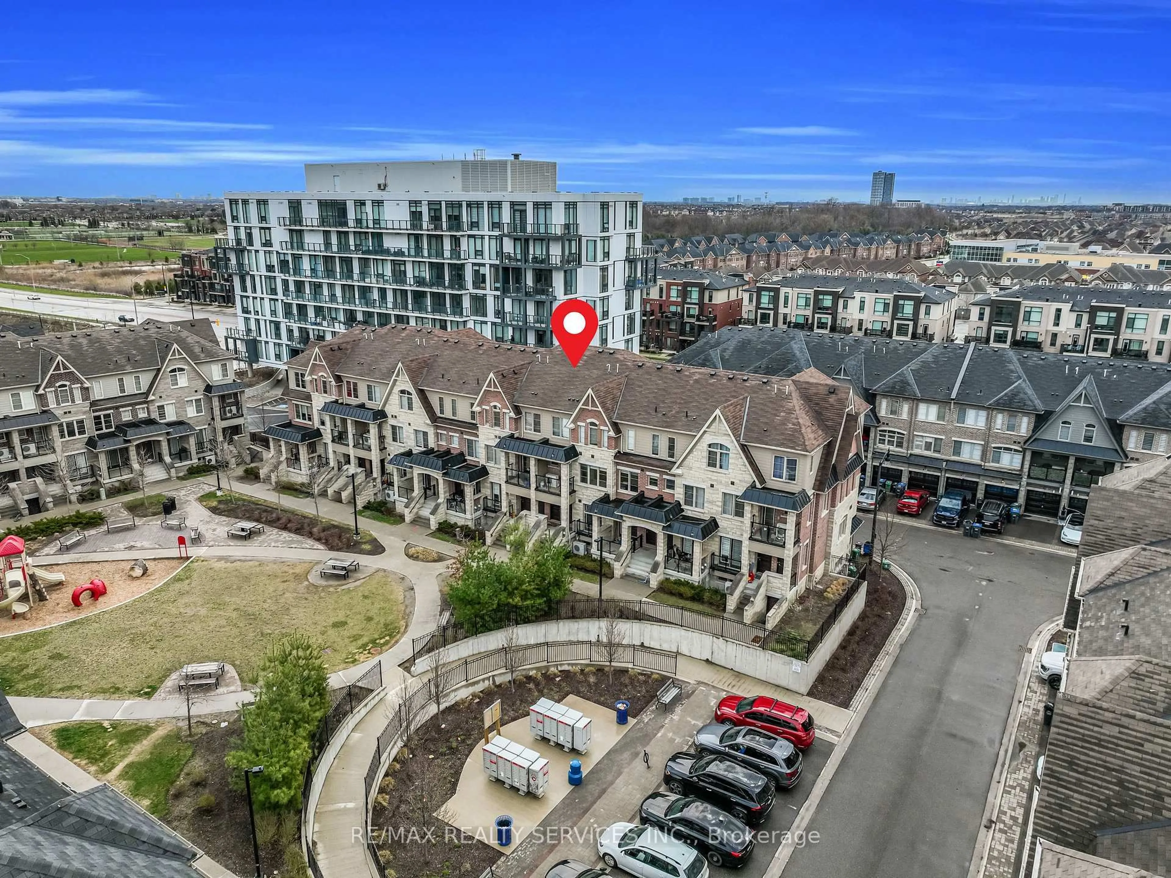 A pic from outside/outdoor area/front of a property/back of a property/a pic from drone, city buildings view from balcony for 200 Veterans Dr #189, Brampton Ontario L7A 4S6