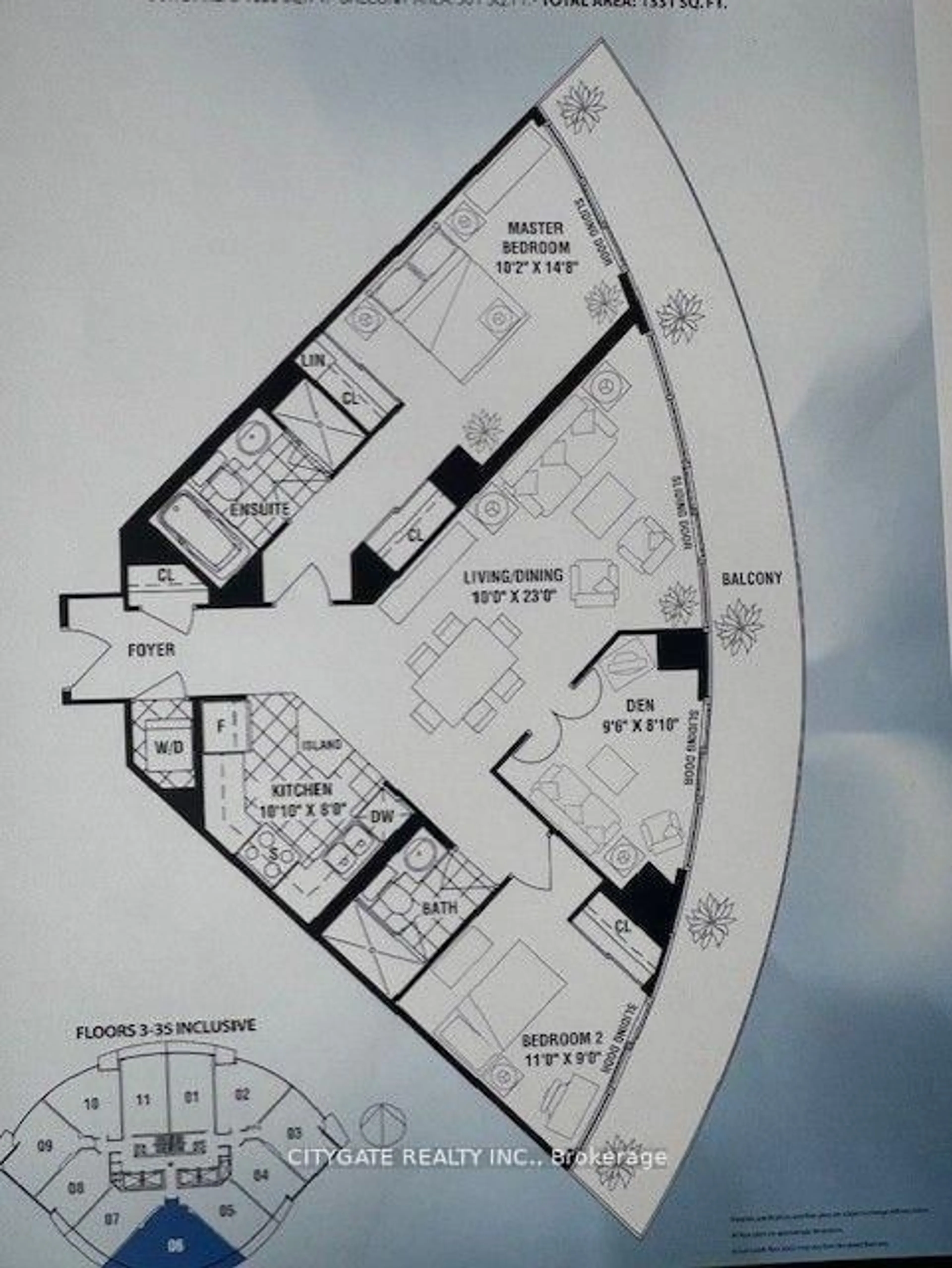 Floor plan for 80 Absolute Ave #806, Mississauga Ontario L4Z 0A5
