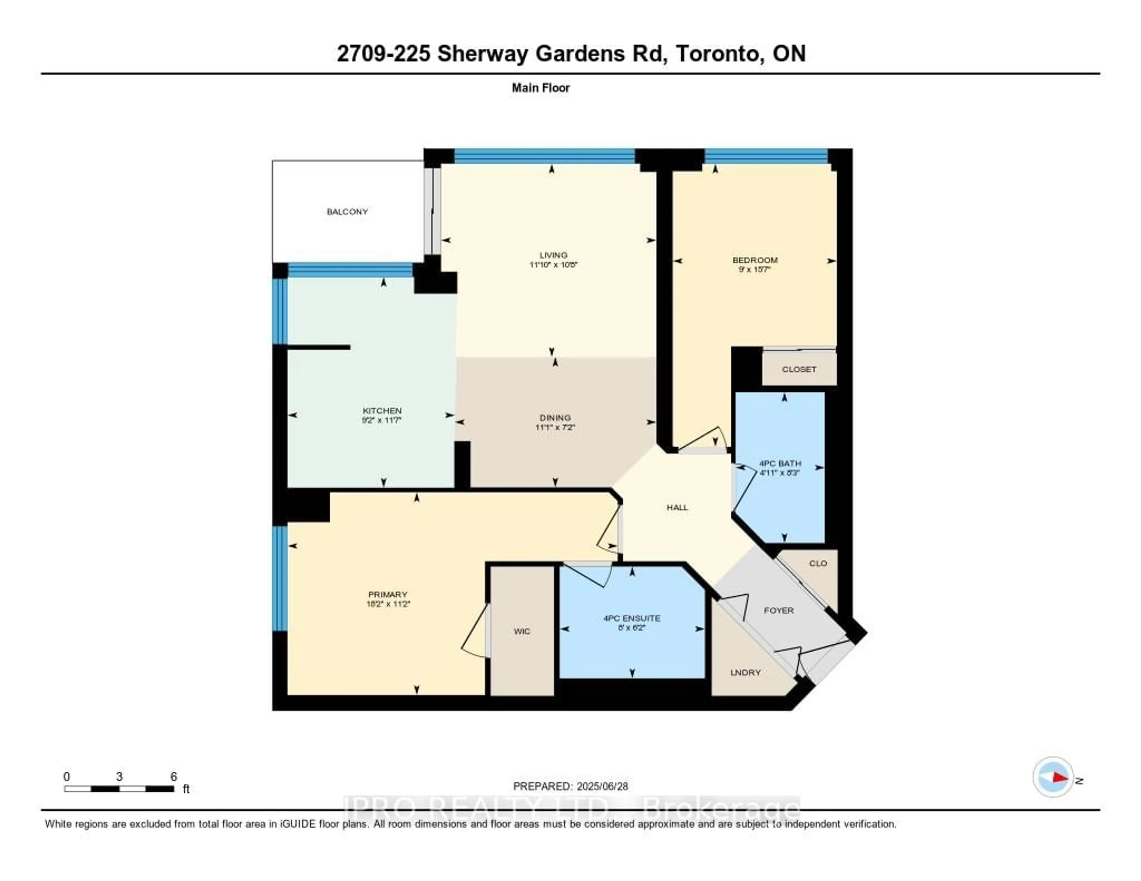Floor plan for 225 Sherway Gdns #2709, Toronto Ontario M9C 0A3