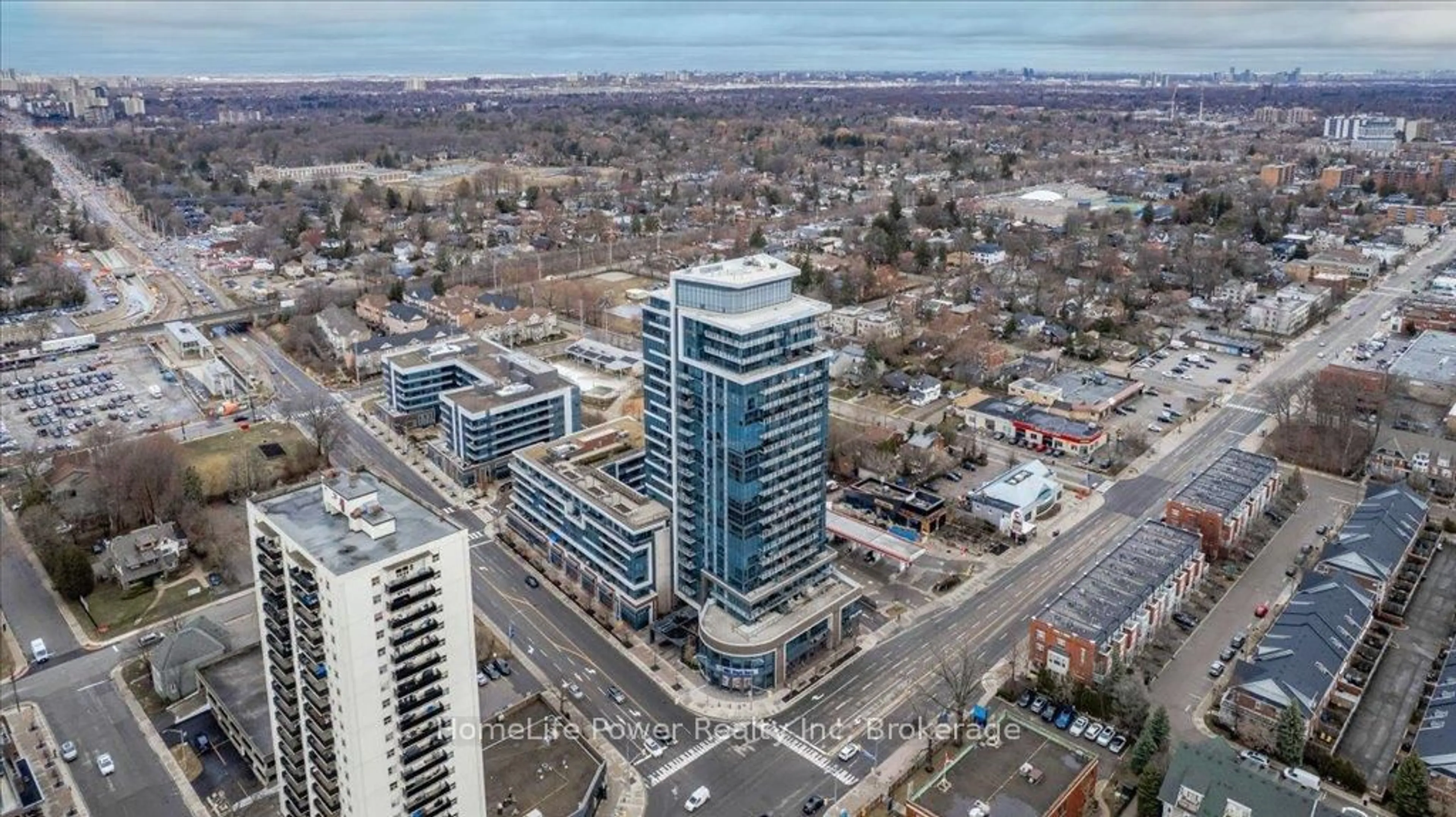 A pic from outside/outdoor area/front of a property/back of a property/a pic from drone, city buildings view from balcony for 1 Hurontario St #2001, Mississauga Ontario L5G 0A3