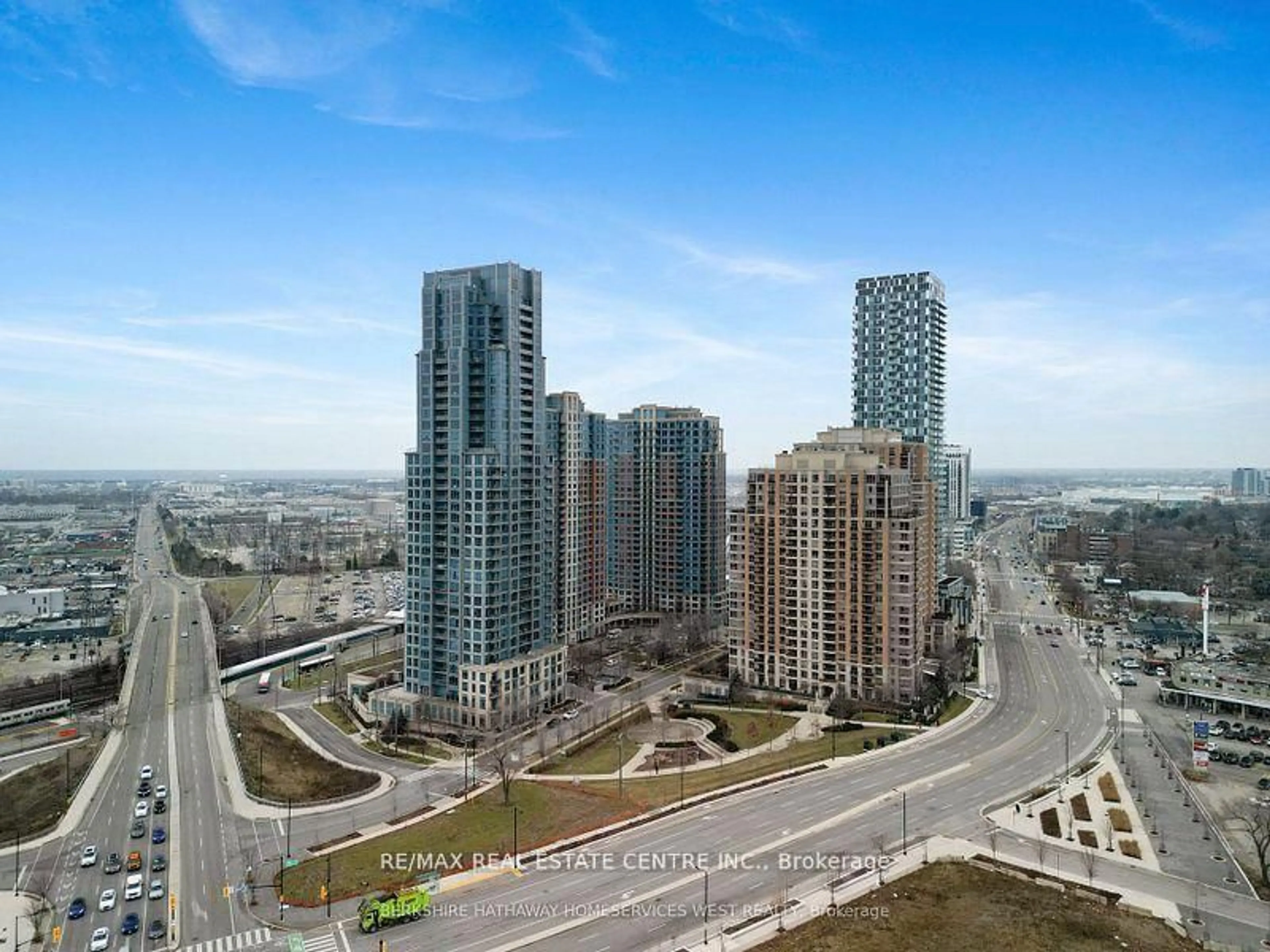 A pic from outside/outdoor area/front of a property/back of a property/a pic from drone, city buildings view from balcony for 35 Viking Lane #1245, Toronto Ontario M9B 0A2