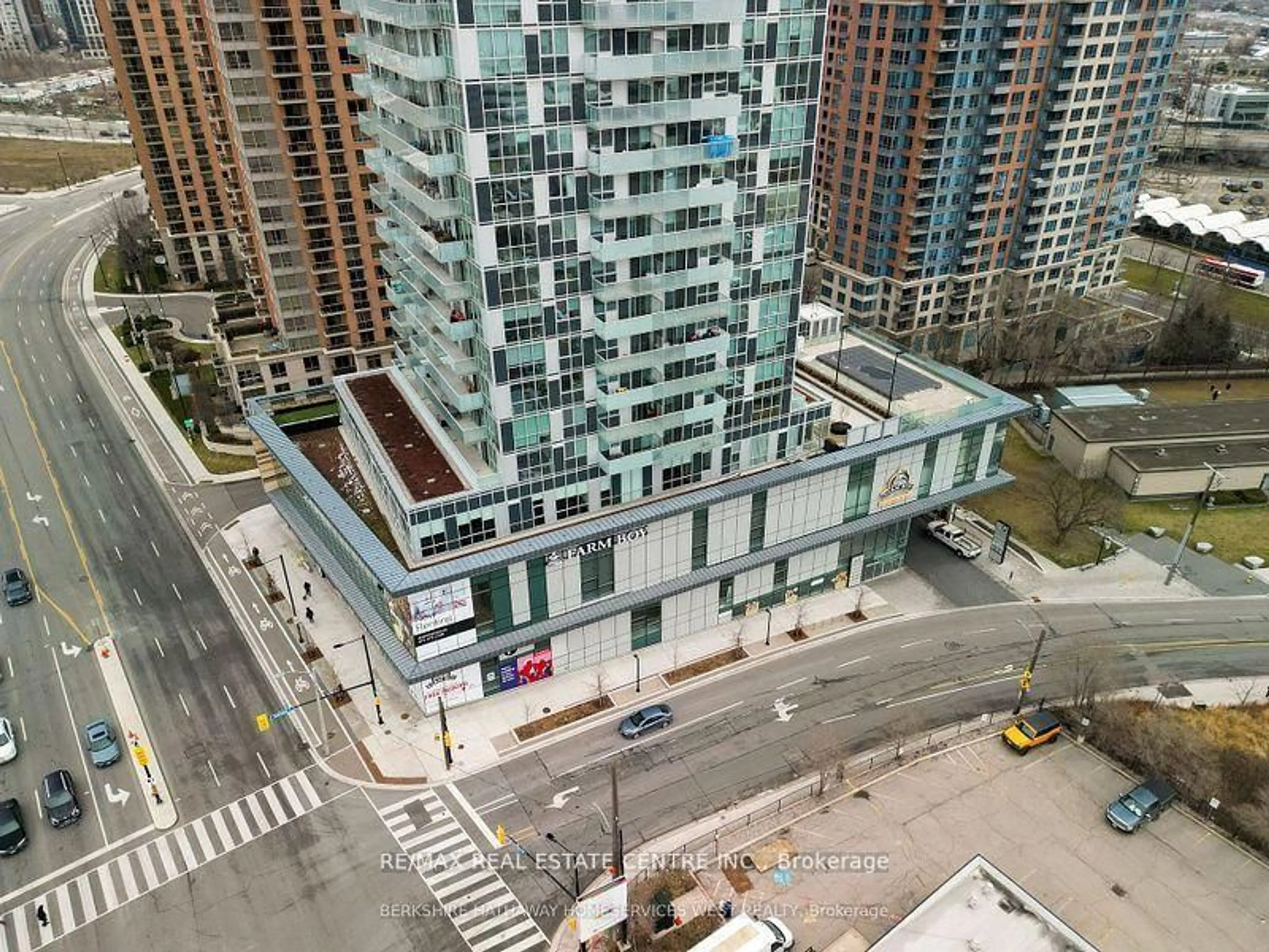 A pic from outside/outdoor area/front of a property/back of a property/a pic from drone, city buildings view from balcony for 35 Viking Lane #1245, Toronto Ontario M9B 0A2