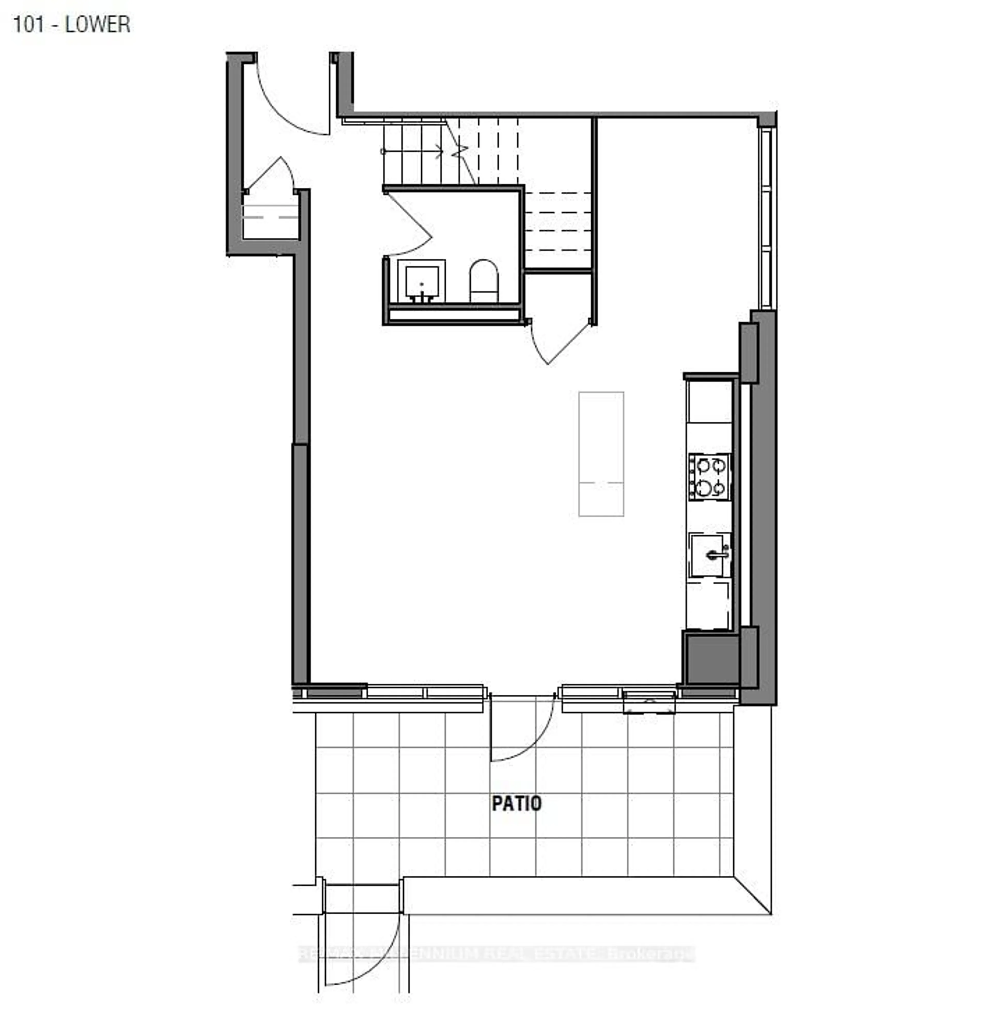 Floor plan for 220 Missinnihe Way #101, Mississauga Ontario L5H 0A9