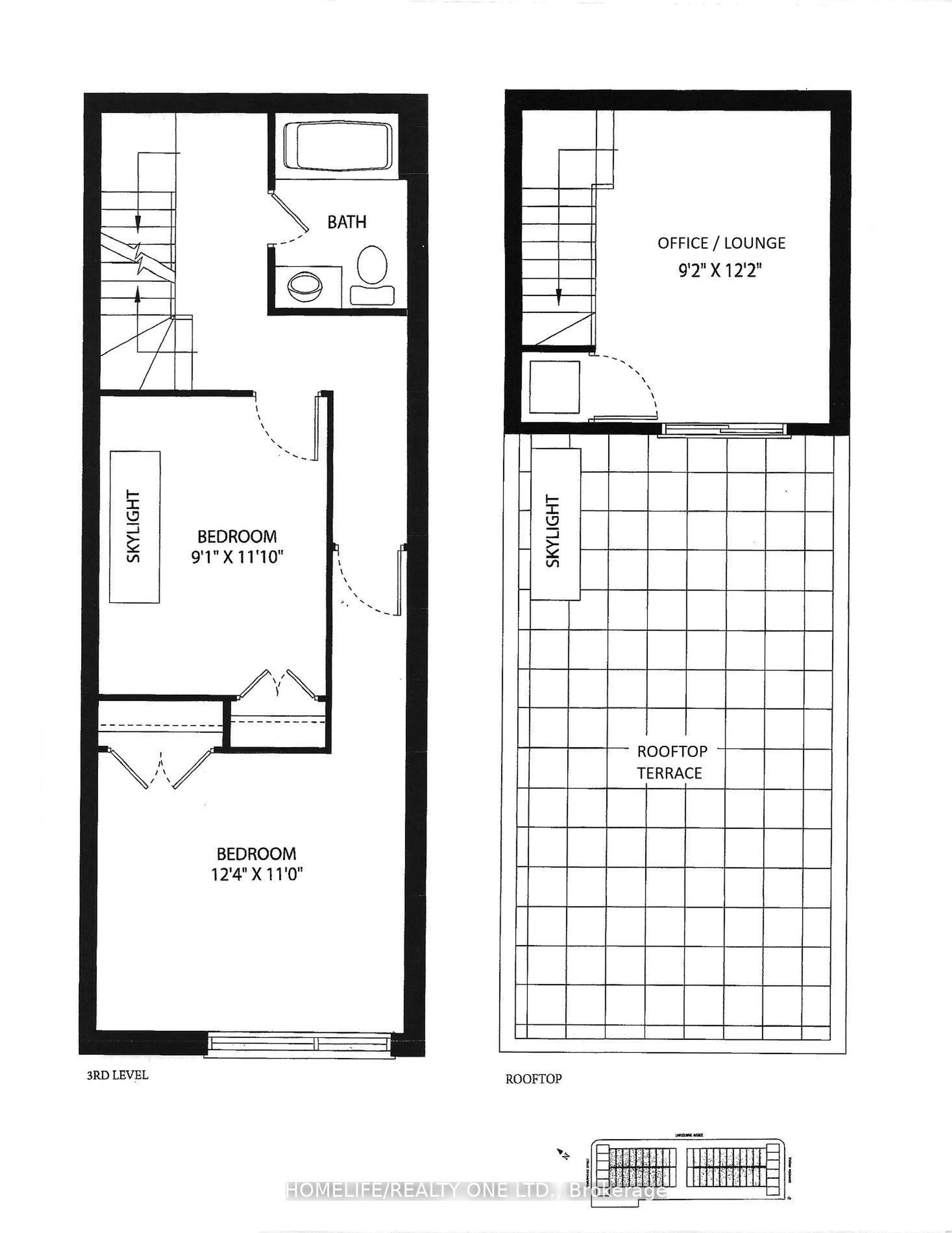 Floor plan for 220 Brandon Ave #TH 52, Toronto Ontario M6H 0C5