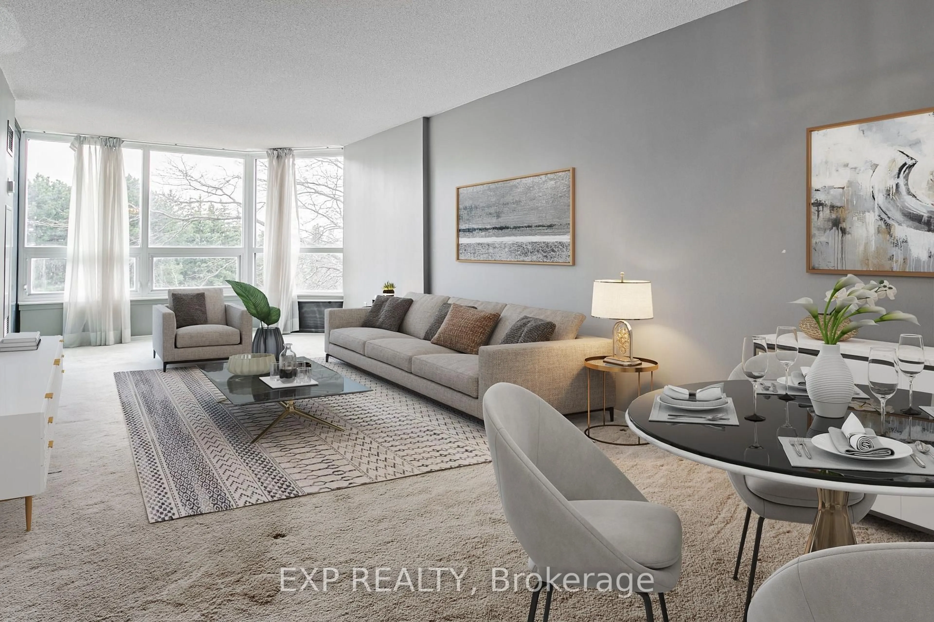 Living room with furniture, unknown for 8 Lisa St #403, Brampton Ontario L6T 4S6