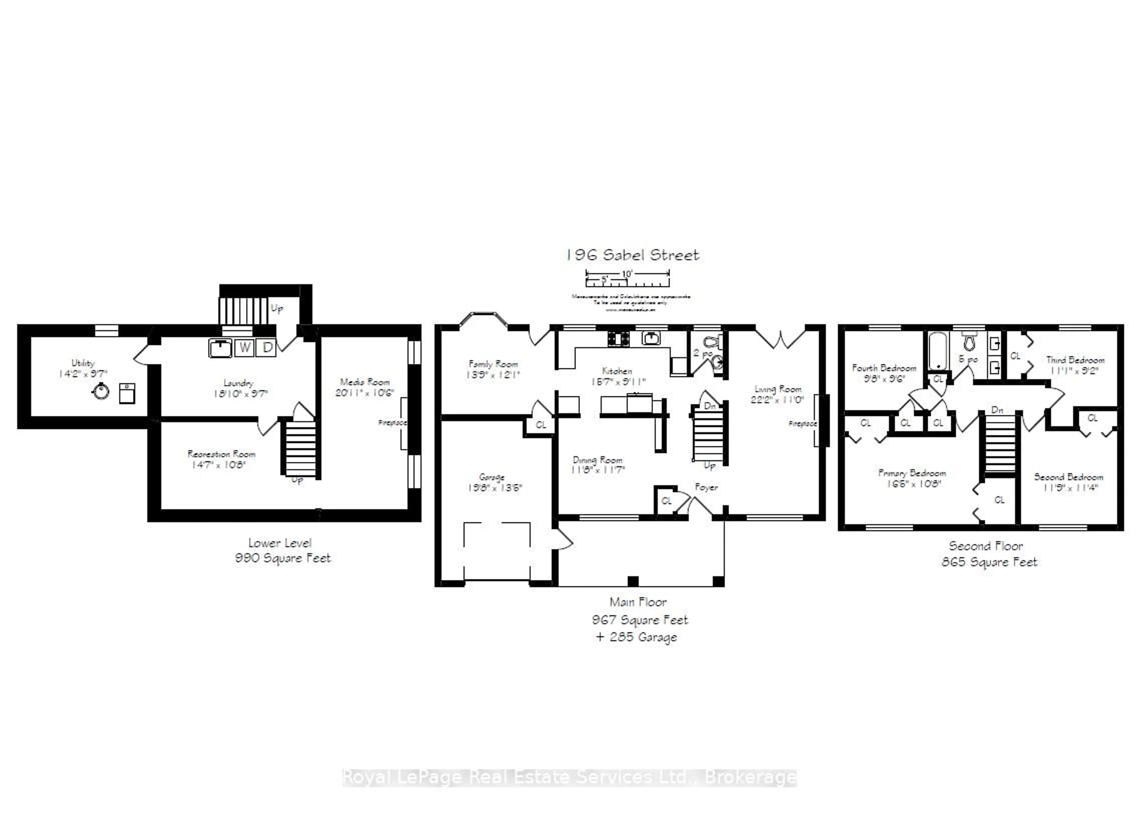Floor plan for 196 Sabel St, Oakville Ontario L6L 3V4