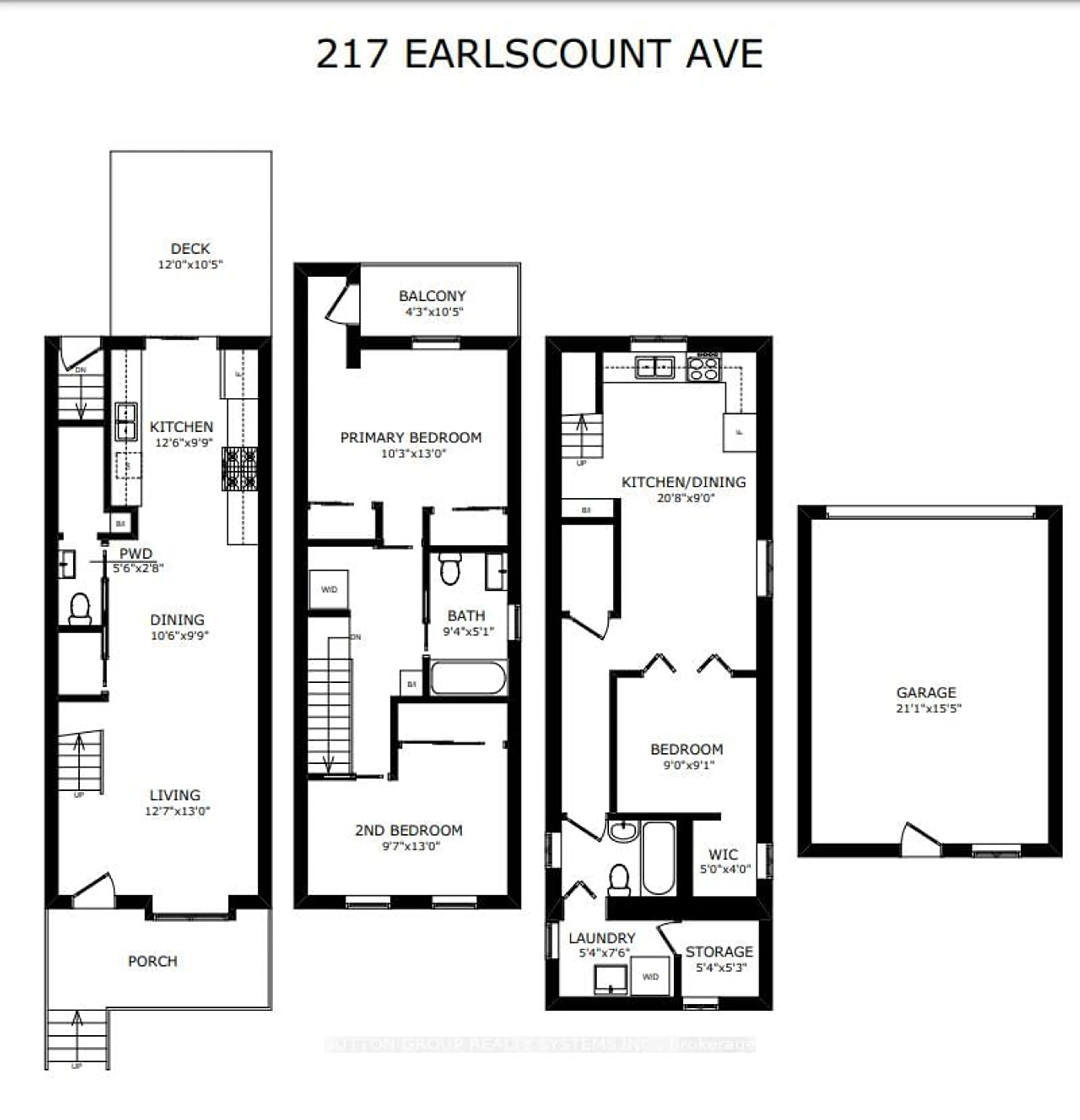 Floor plan for 217 Earlscourt Ave, Toronto Ontario M6E 4B4