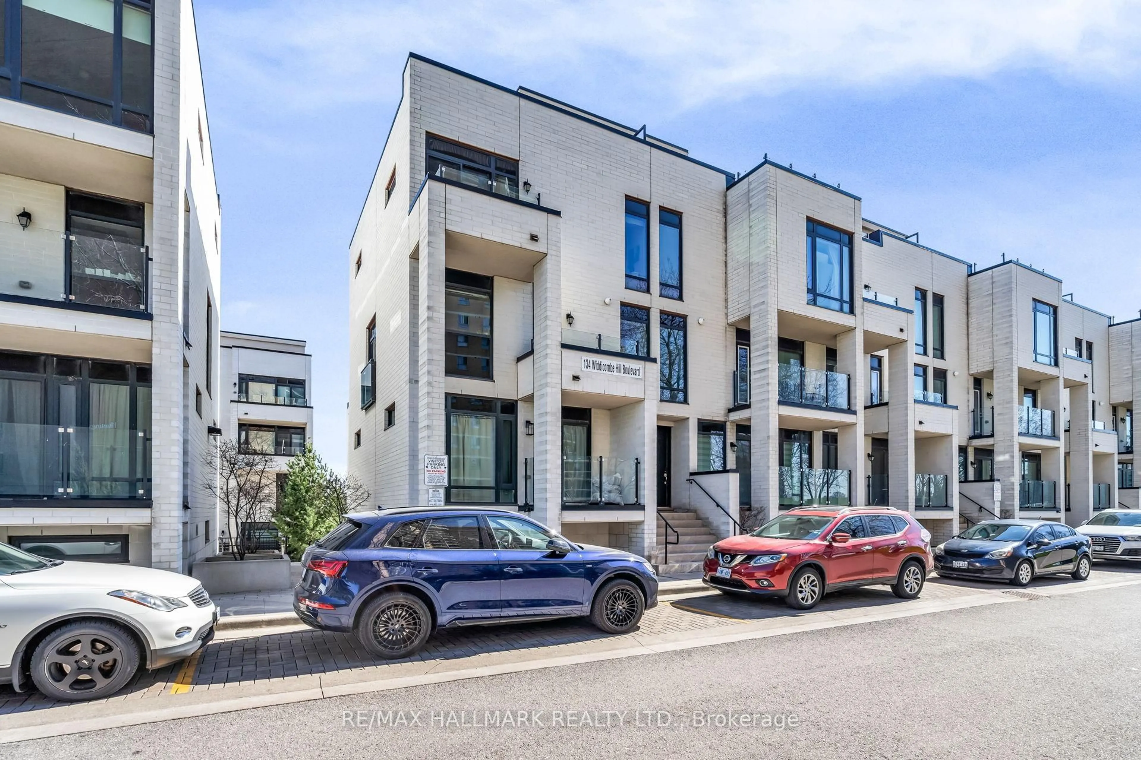 A pic from outside/outdoor area/front of a property/back of a property/a pic from drone, street for 134 Widdicombe Hill Blvd #206, Toronto Ontario M9R 0A9