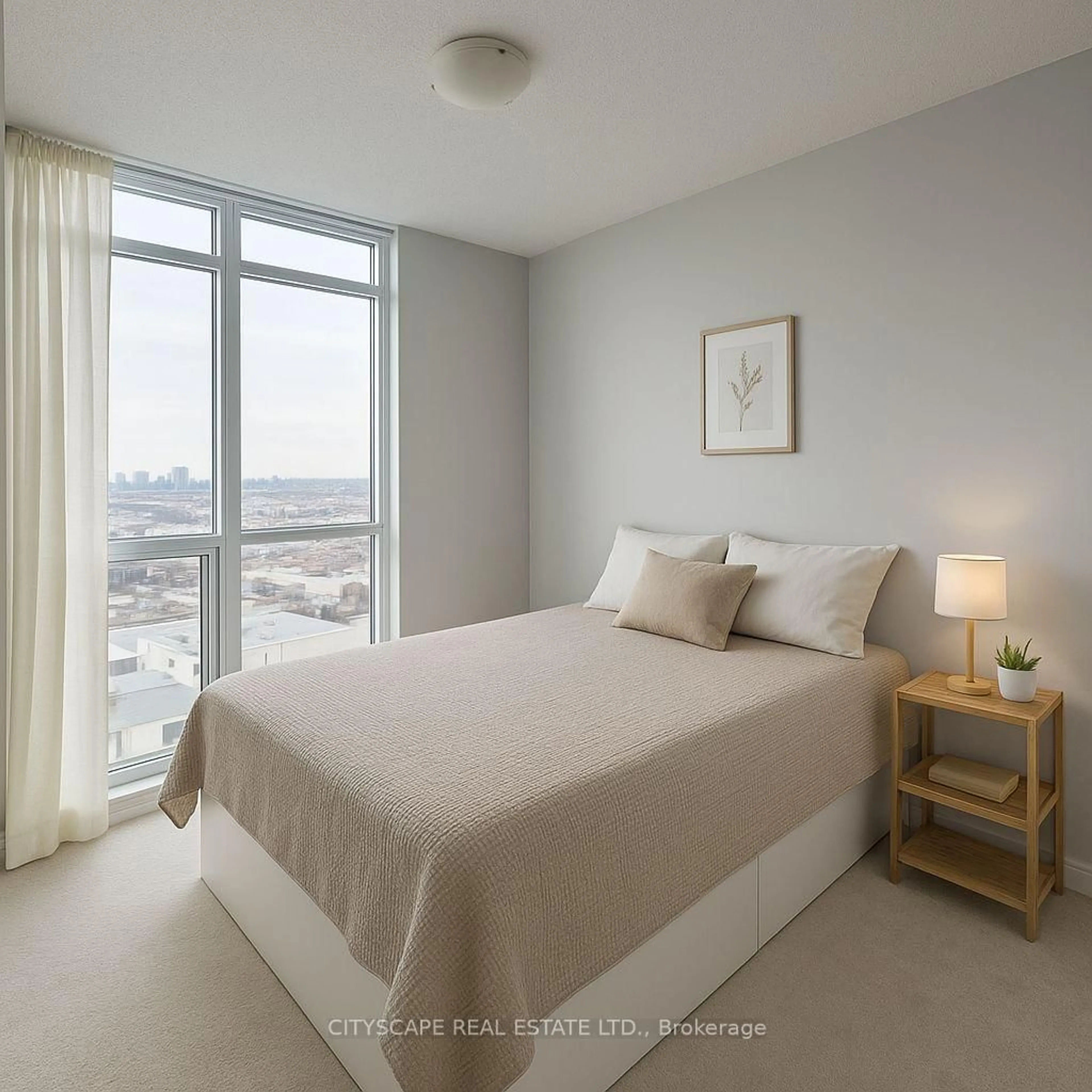 Bedroom with bed, unknown for 205 Sherway Gardens Rd #2302, Toronto Ontario M9C 0A5