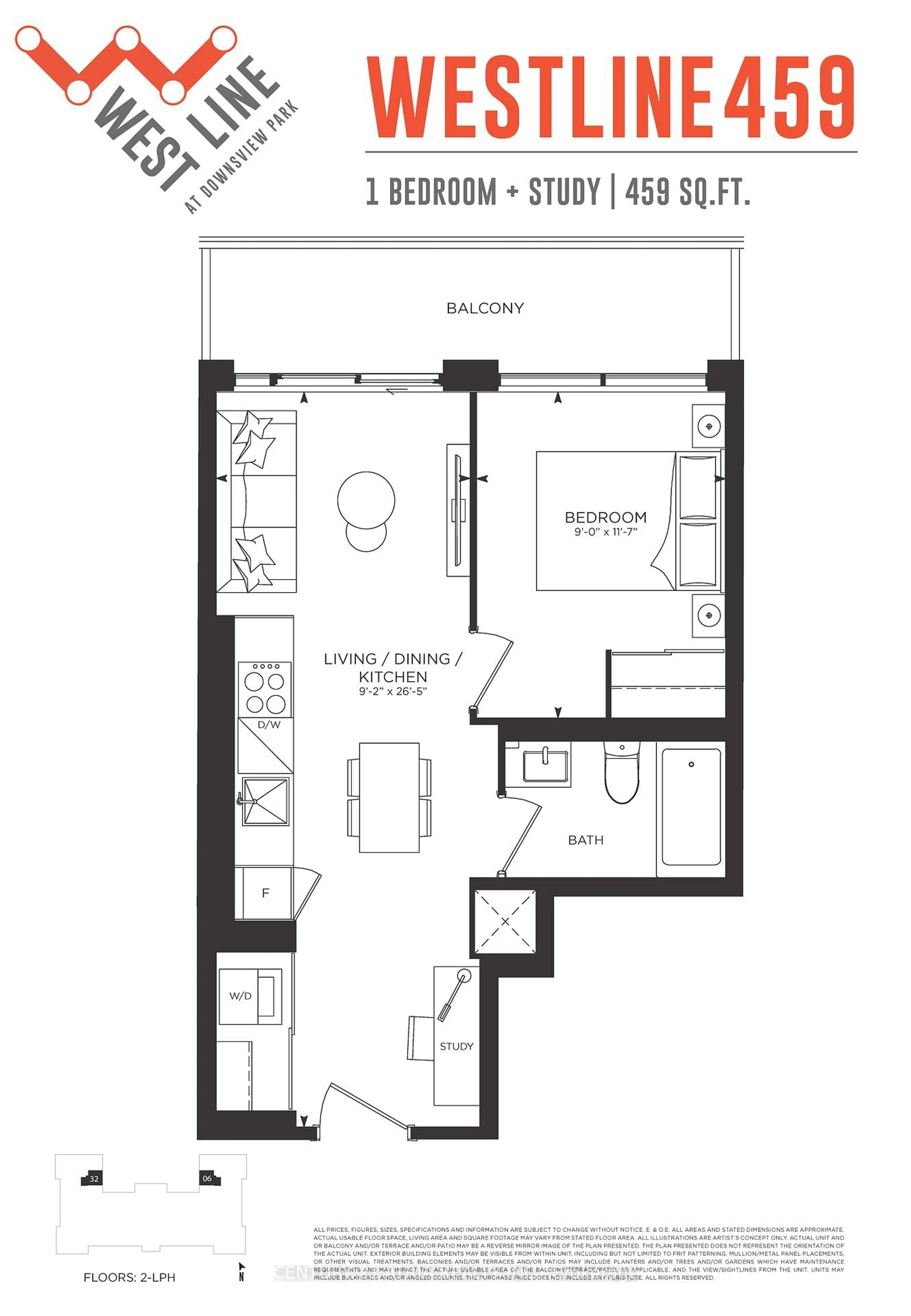 Floor plan for 1100 Sheppard Ave #232, Toronto Ontario M3K 0E4