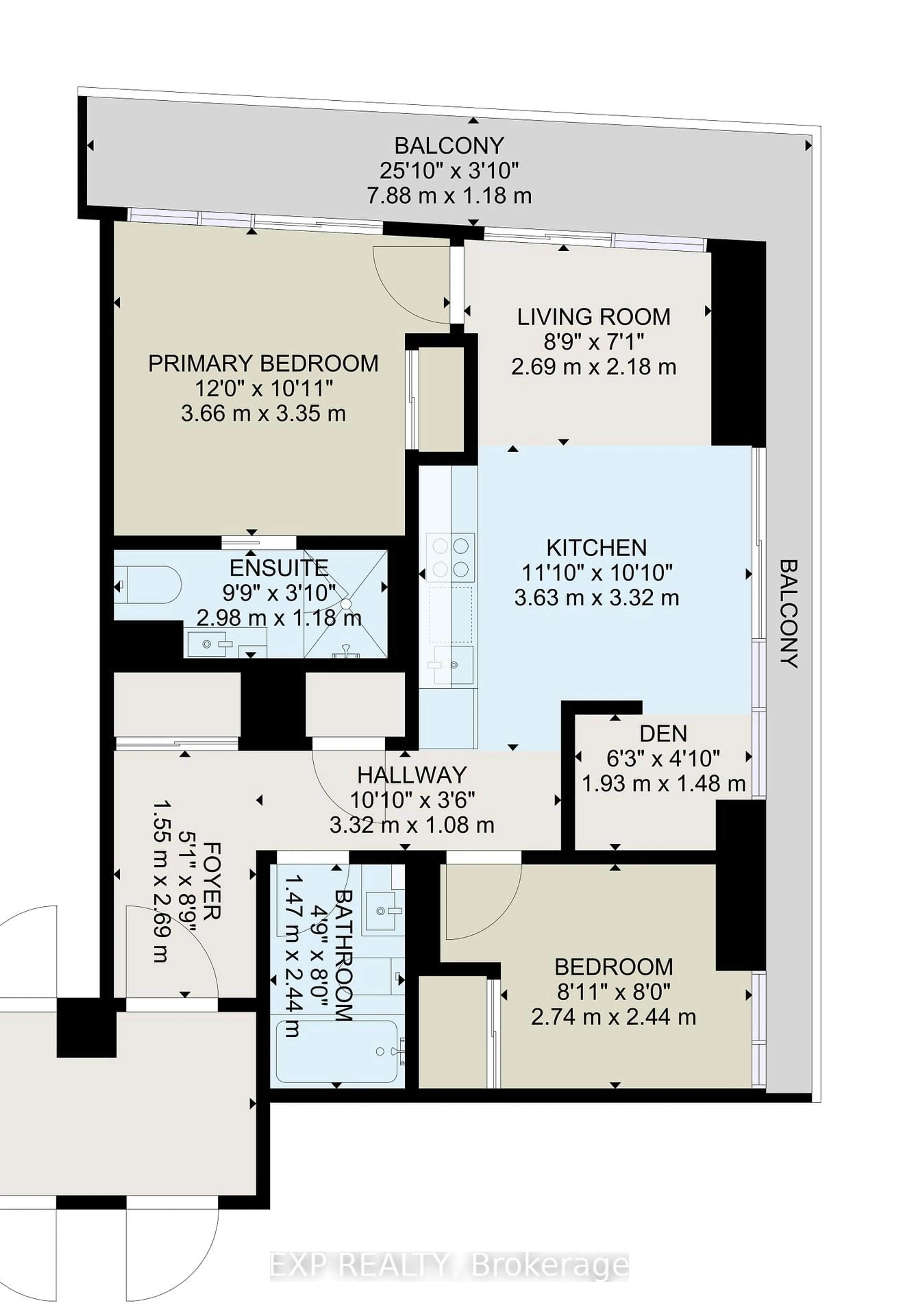 Floor plan for 3900 Confederation Pkwy #4703, Mississauga Ontario L5B 0M3