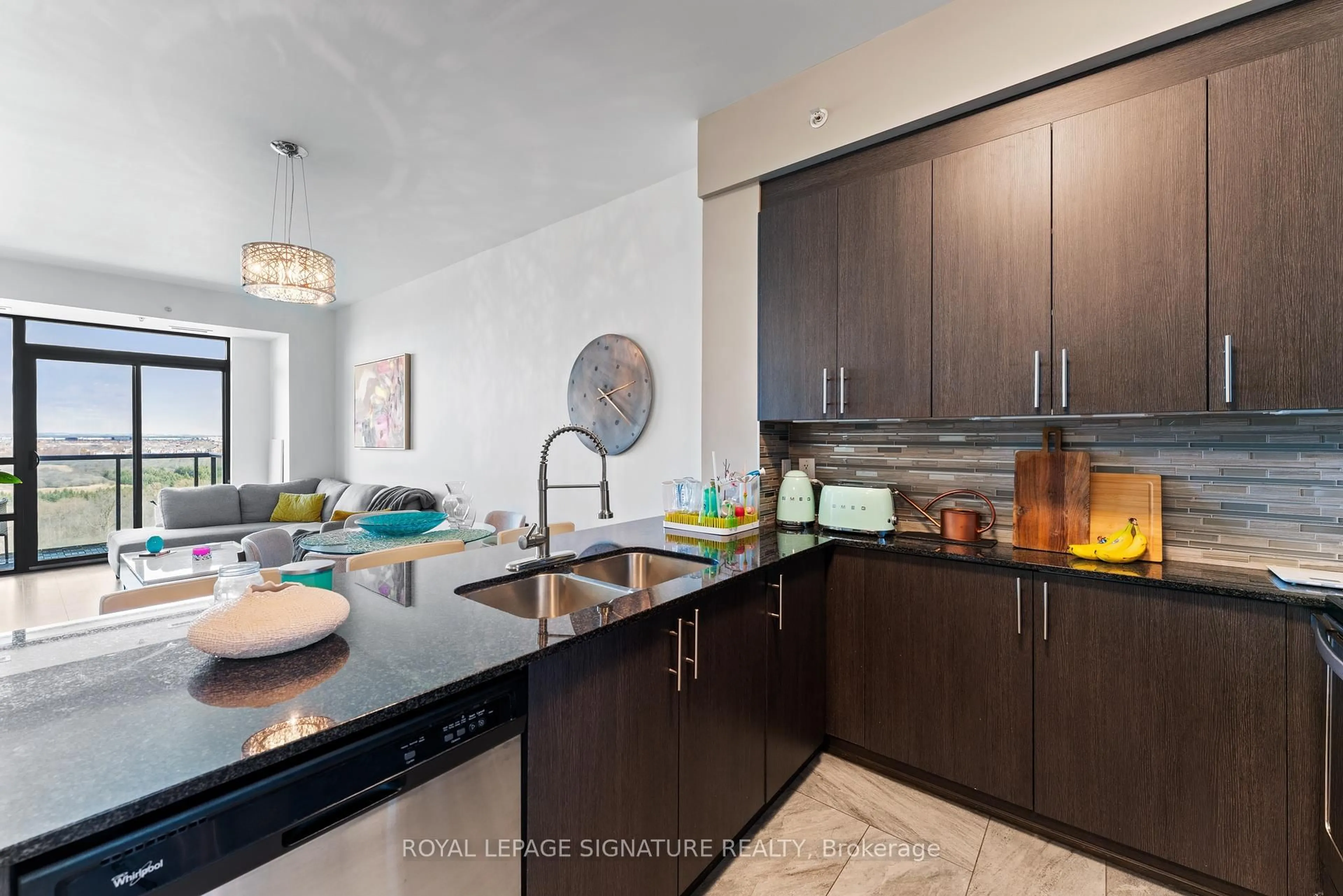 Open concept kitchen, ceramic/tile floor for 45 Yorkland Blvd #904, Brampton Ontario L6P 4B4
