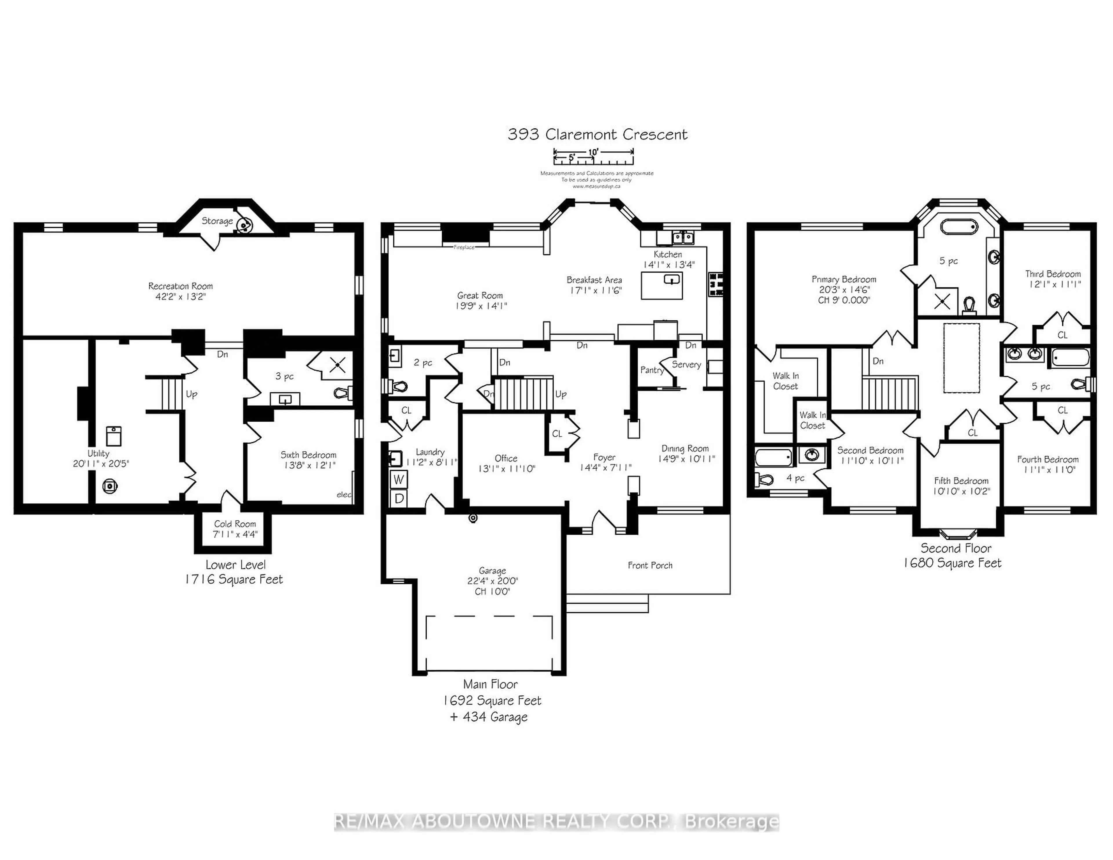 Floor plan for 393 CLAREMONT Cres, Oakville Ontario L6J 6J9