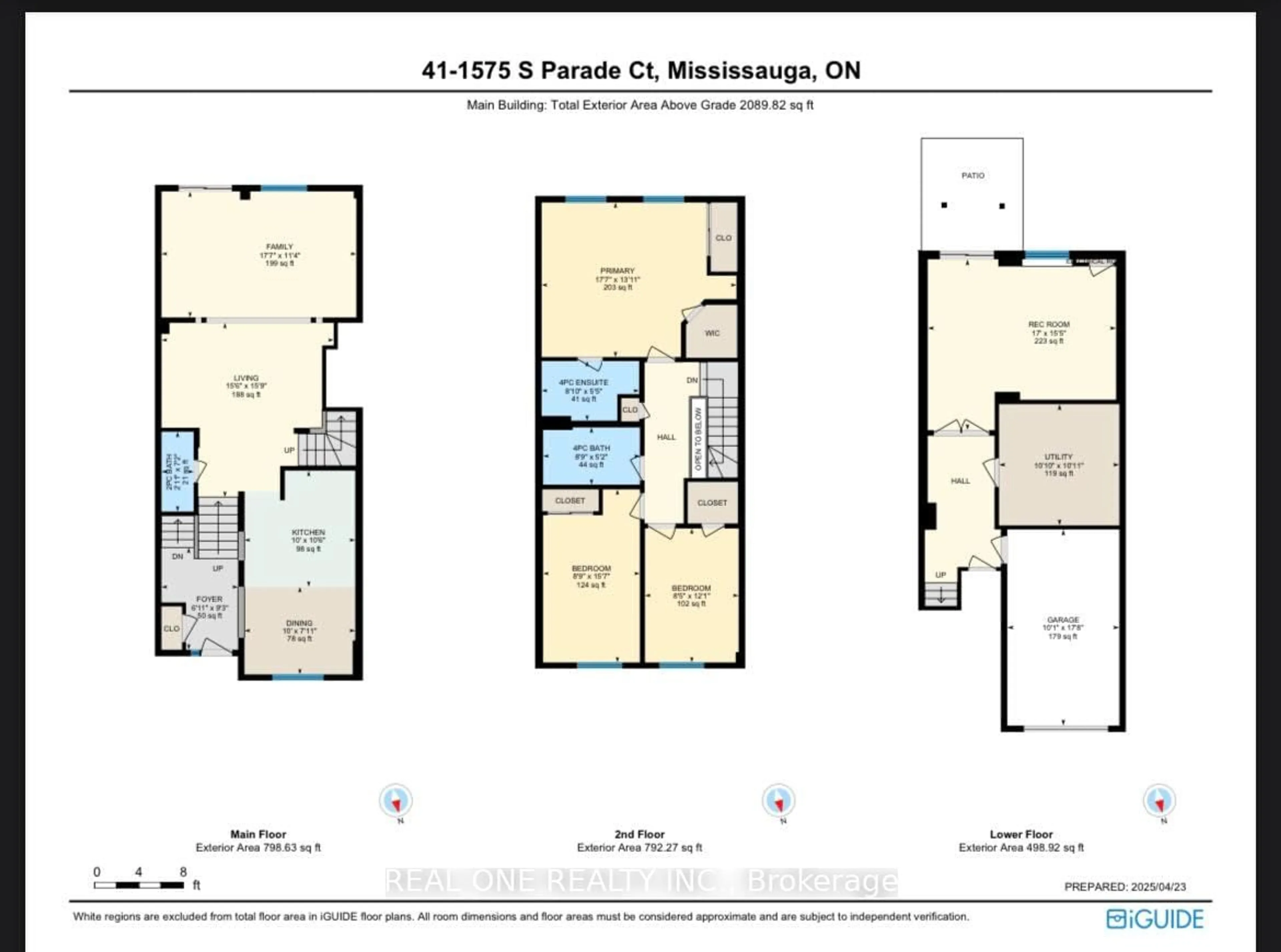 Floor plan for 1575 South Parade Crt #41, Mississauga Ontario L5M 6E9
