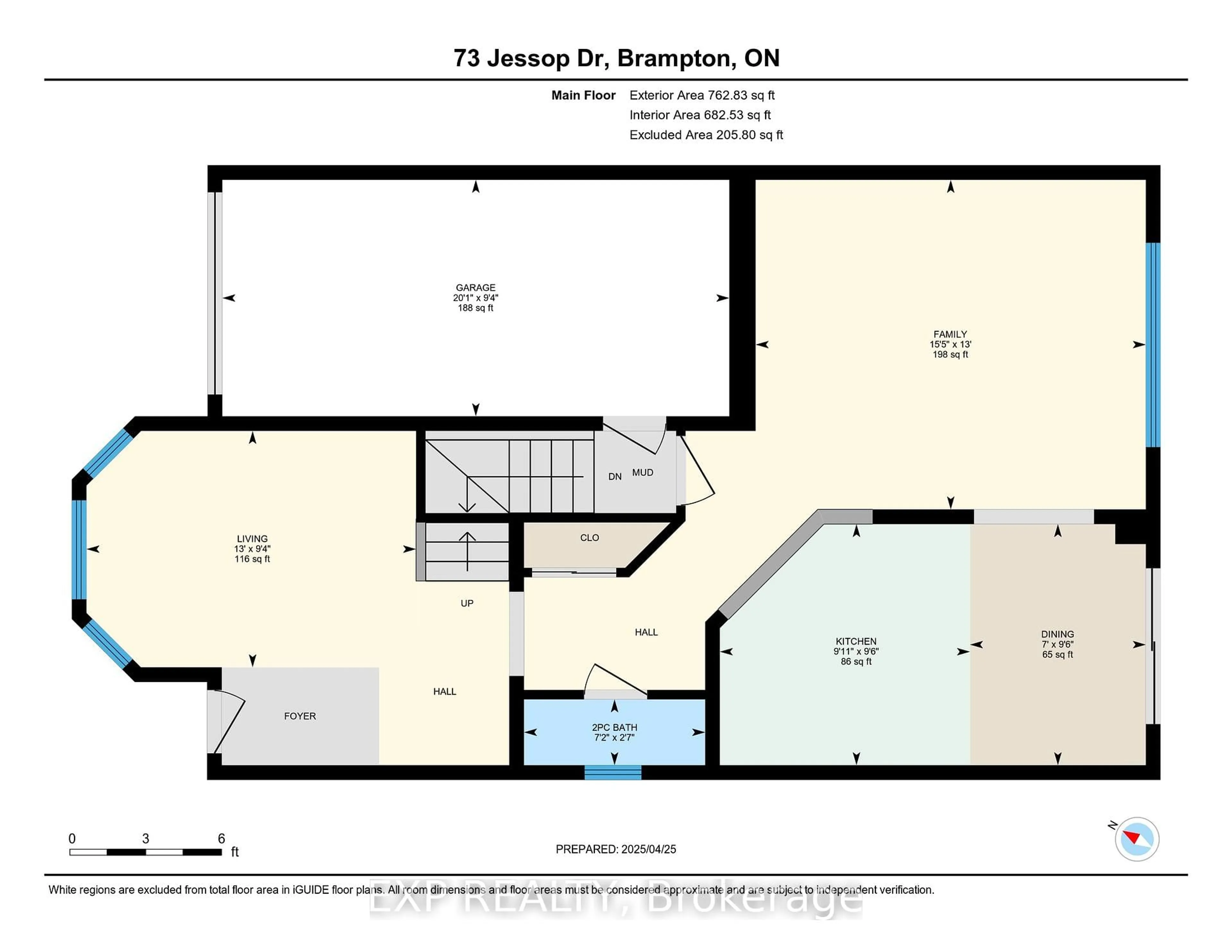 Floor plan for 73 Jessop Dr, Brampton Ontario L7A 3N4